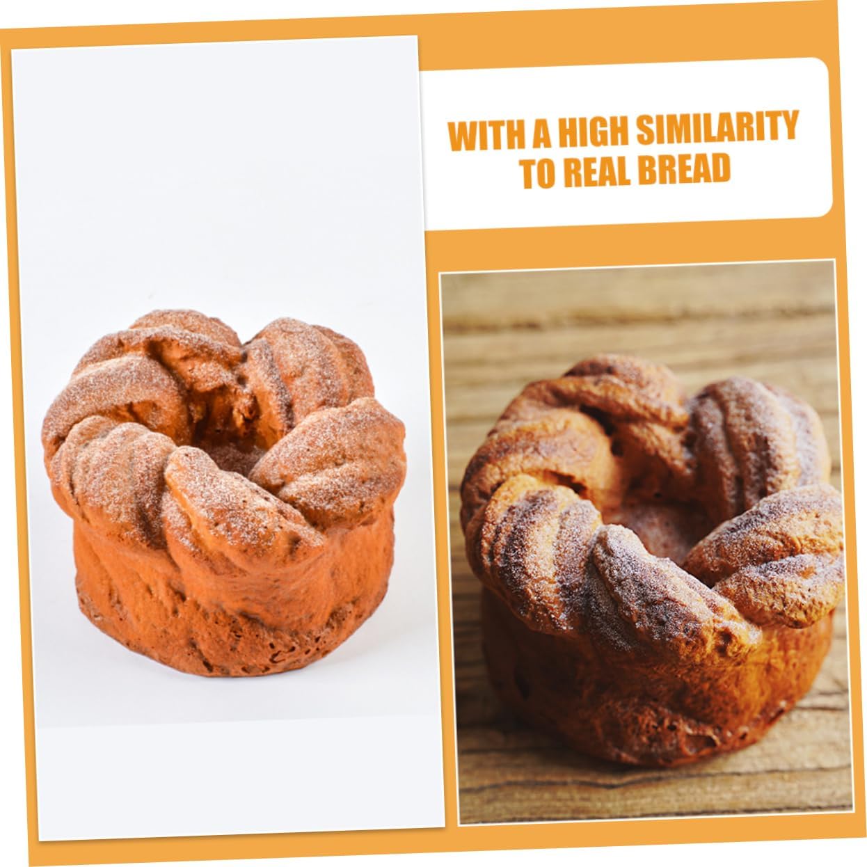 Toddmomy Realistic Pu Simulation Bread Model Fake Food Decor Lifelike Bread Prop for Photography Home Bakery Display