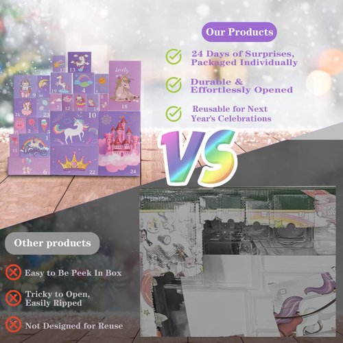 Advent Calendar 2025 for Girls, 24 Days Christmas Countdown Calendar, Christmas Advent Calendars for Kids, 24 Days Xmas Surprise Gift Box