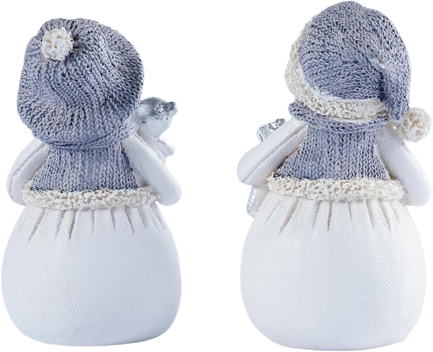 Skiennix 2-Piece Snowman Figurines - Charming Christmas Decorations for Winter Table Centerpieces