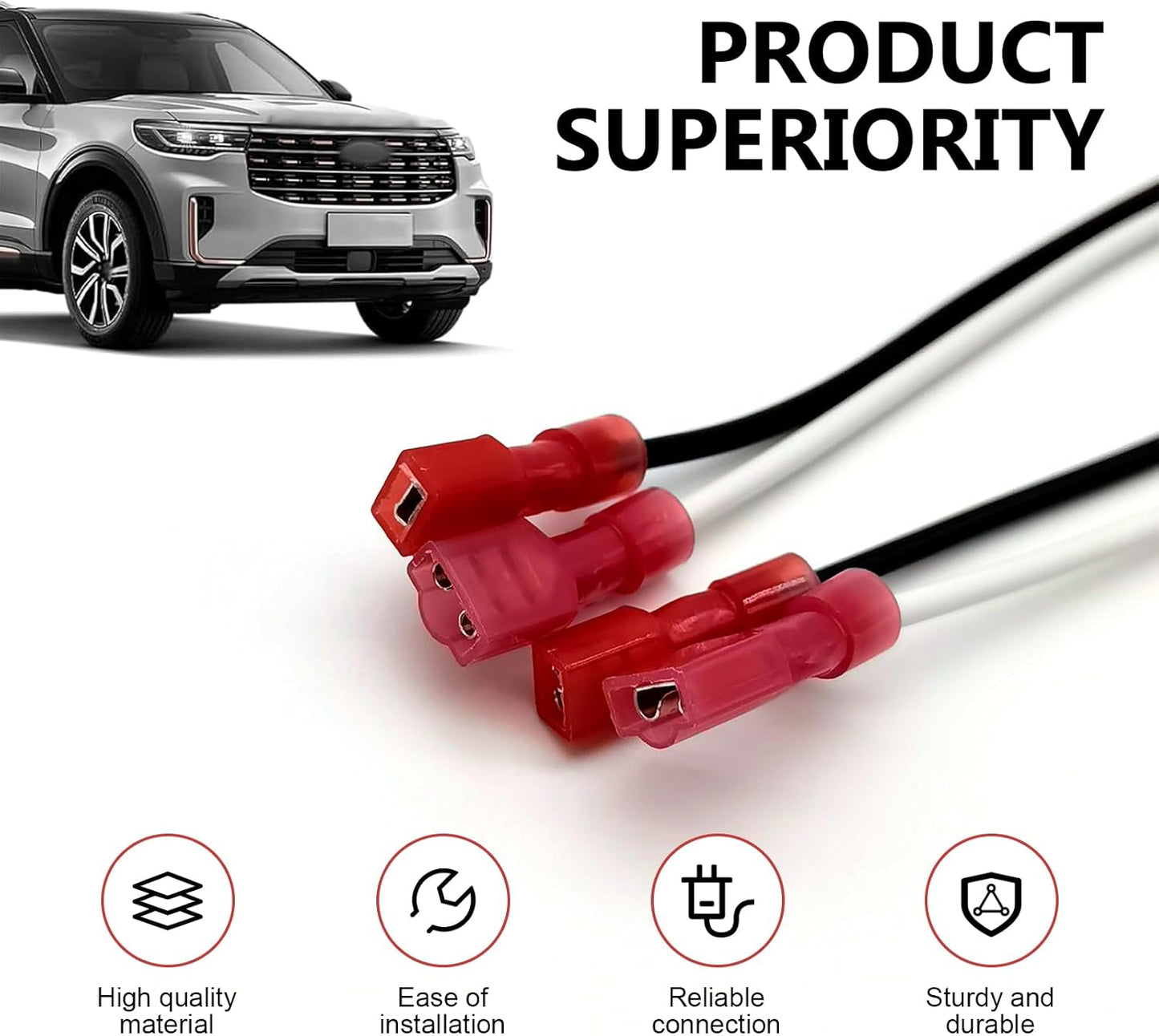 CouTunp 4PCS 72-5600 F150 F250 Speaker Harness, Car Door Speaker Adapter Connector Plug, Speaker Wiring Harness Adapter