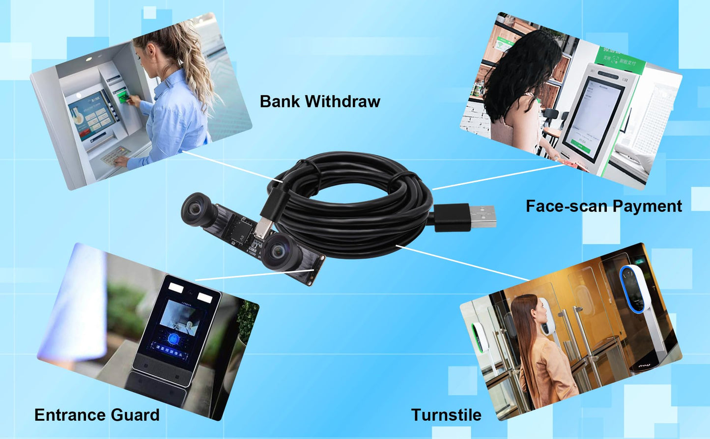 ELP 4MP Dual Lens USB Camera - Wide Angle, 1080P 60fps, Lightburn, Mini UVC USB2.0 Laser Engraver Camera Module for Computer & Raspberry Pi
