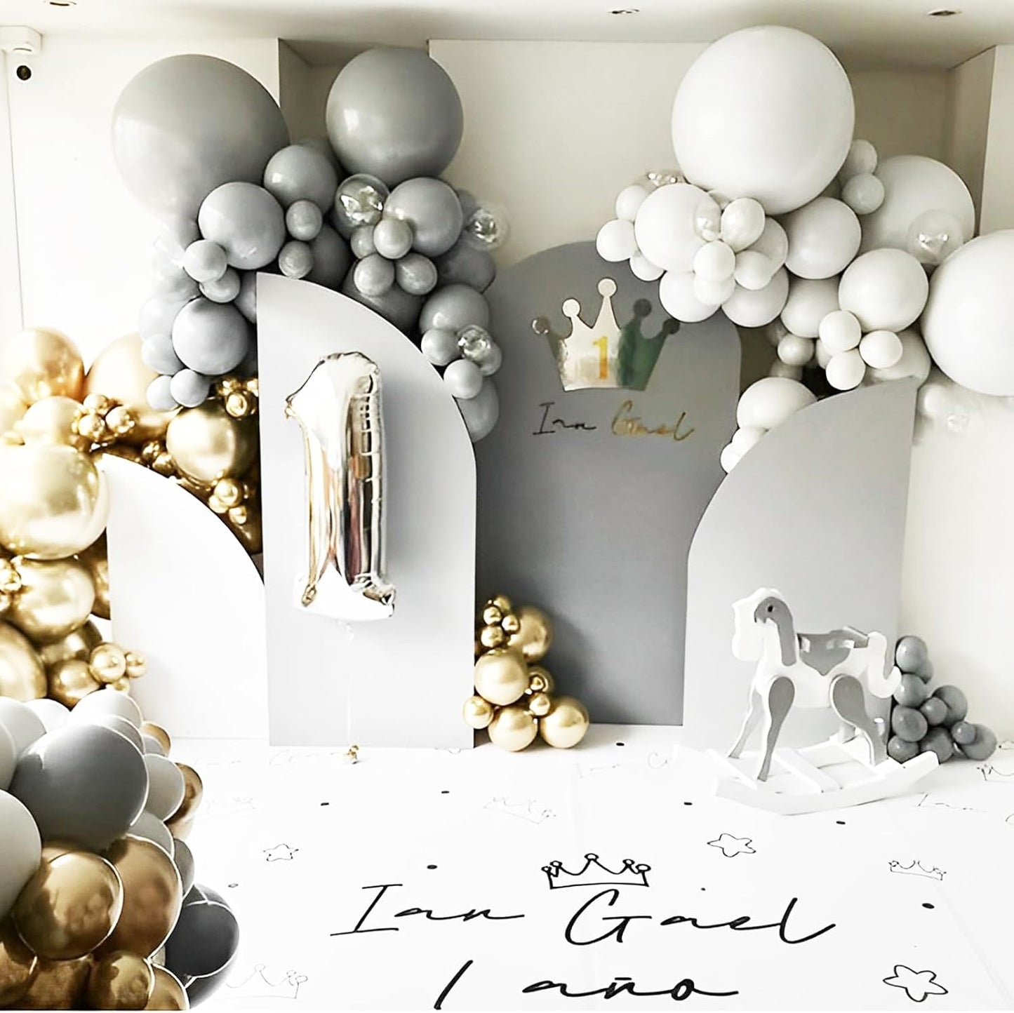 Voircoloria Gray Balloon Garland Kit - 90 Pack in 18/12/10/5 Inch Sizes | Perfect for Graduation, Weddings, and Baby Showers