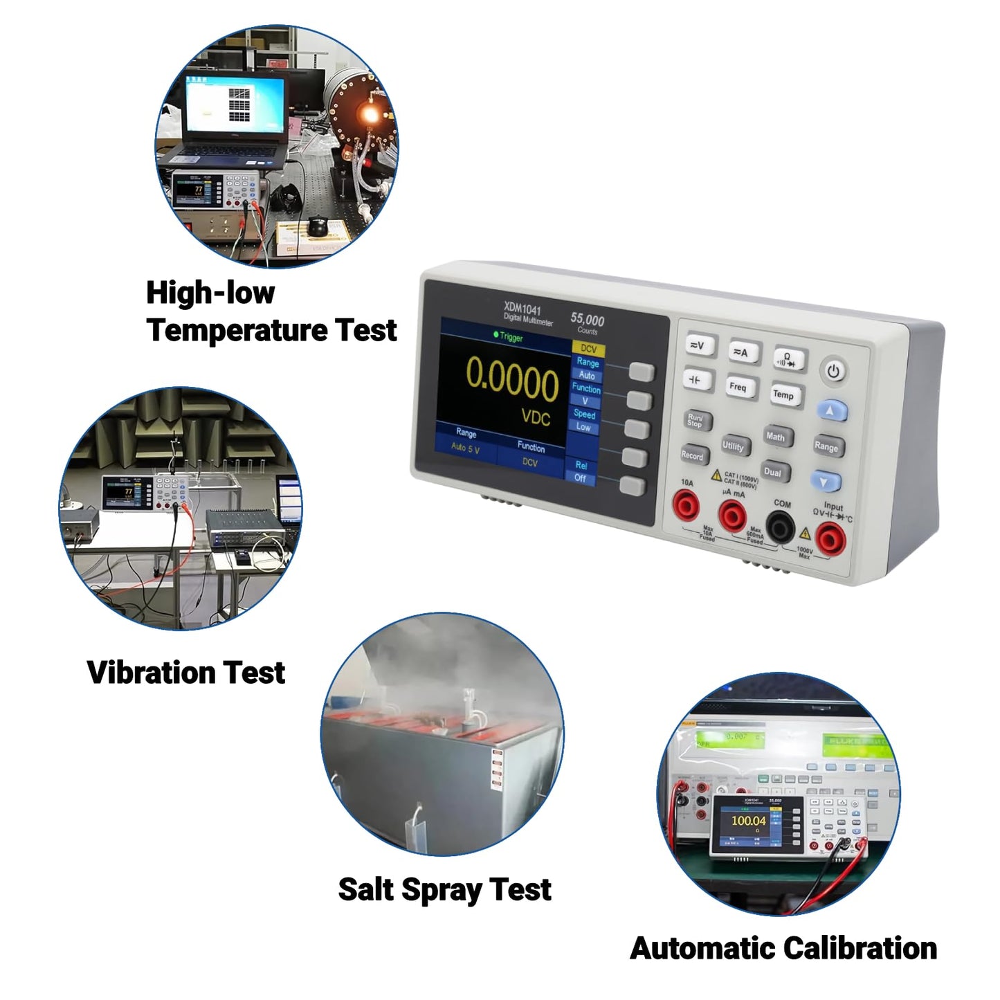 LiebeWH Digital Multimeter Mini Desktop True RMS 55000 Counts LCD Display Voltage Current Tester(US Plug)
