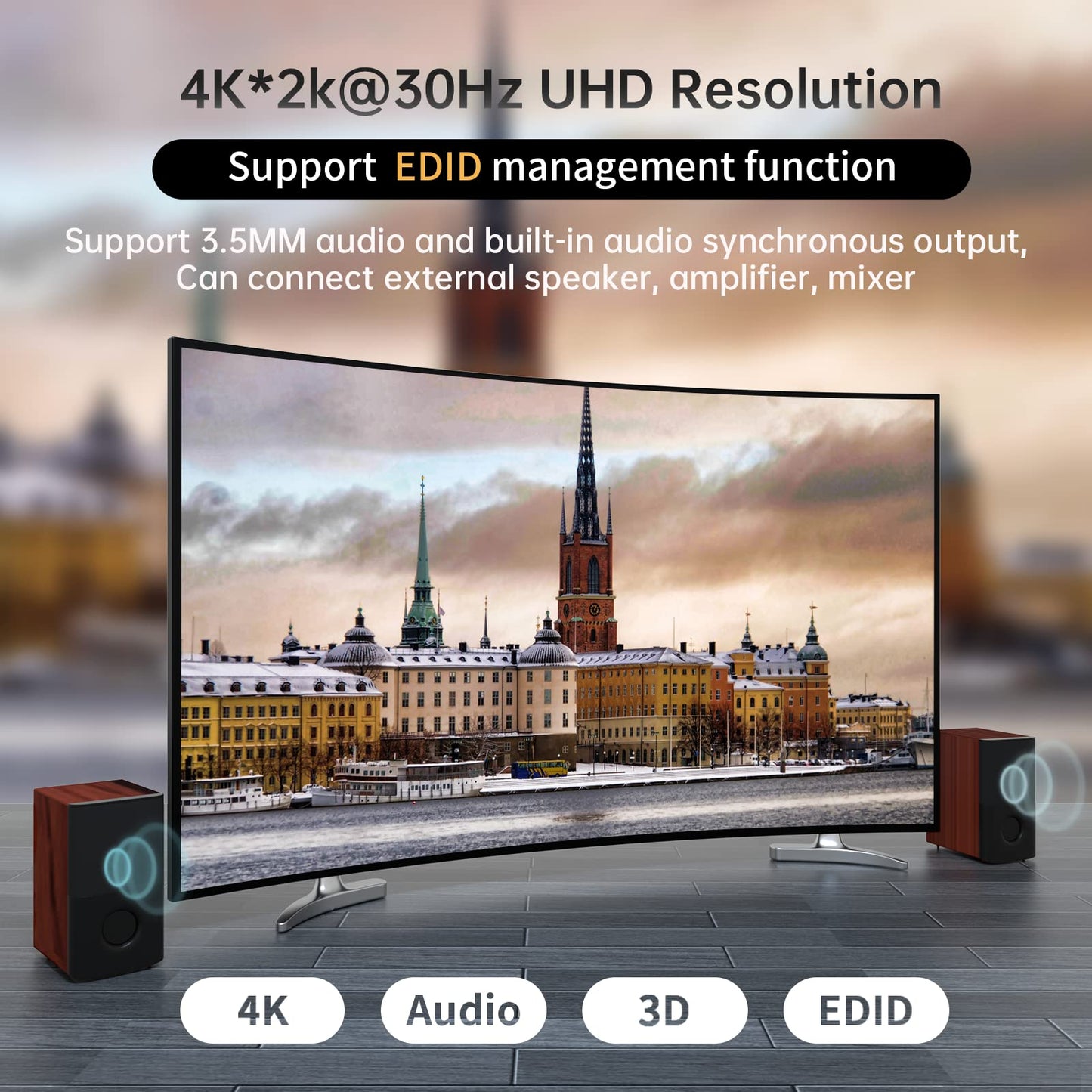 MT-VIKI 4K HDMI Matrix Switch 8X8 w/Web GUI & Audio Extraction w/Remote, 4K@30Hz, Rack Mount Switcher & Splitter, EDID, RS232, LAN Port, APP, Fit 1U 19'' Rack for Conference Room, Church, Bar