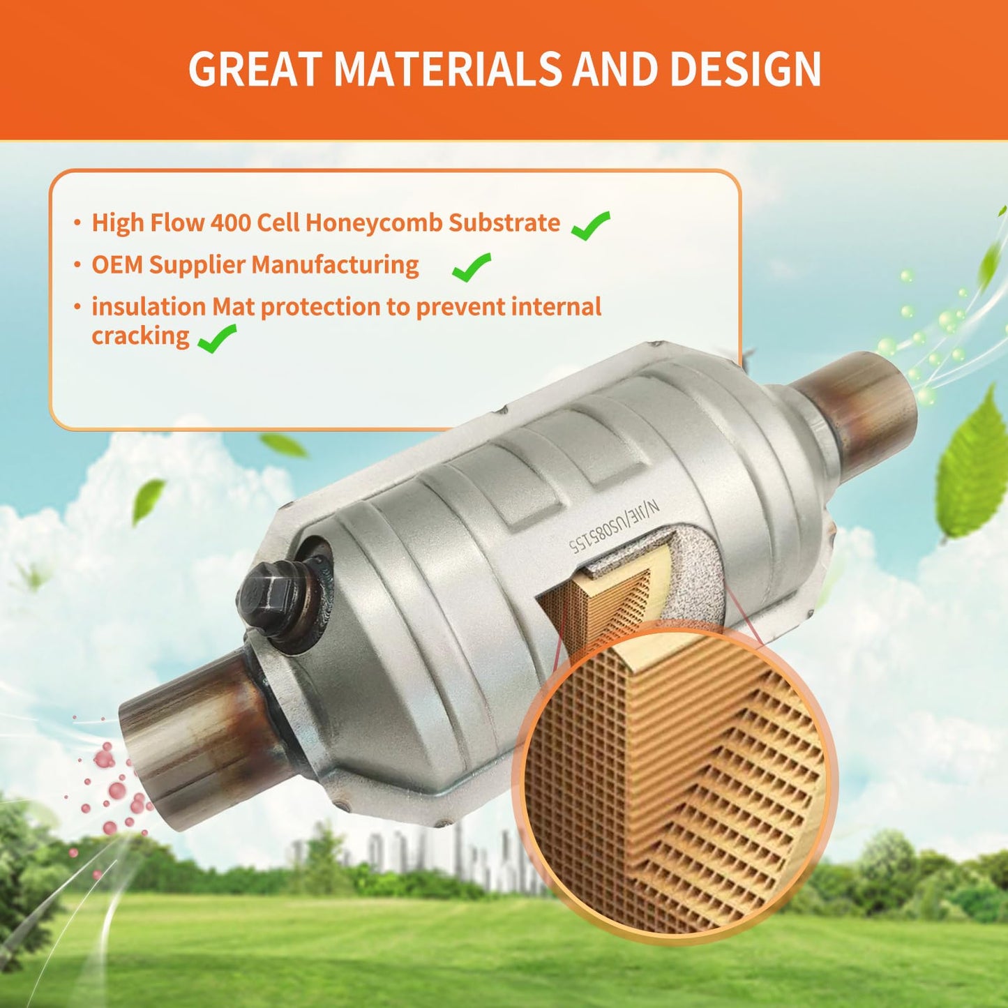 SAROTIN Catalytic Converter Compatible with Hyundai Sonata 2016 2017 2018 2019, KIA Optima 2.4L 2016 2017 2018 2019 2020 (EPA Compliant)