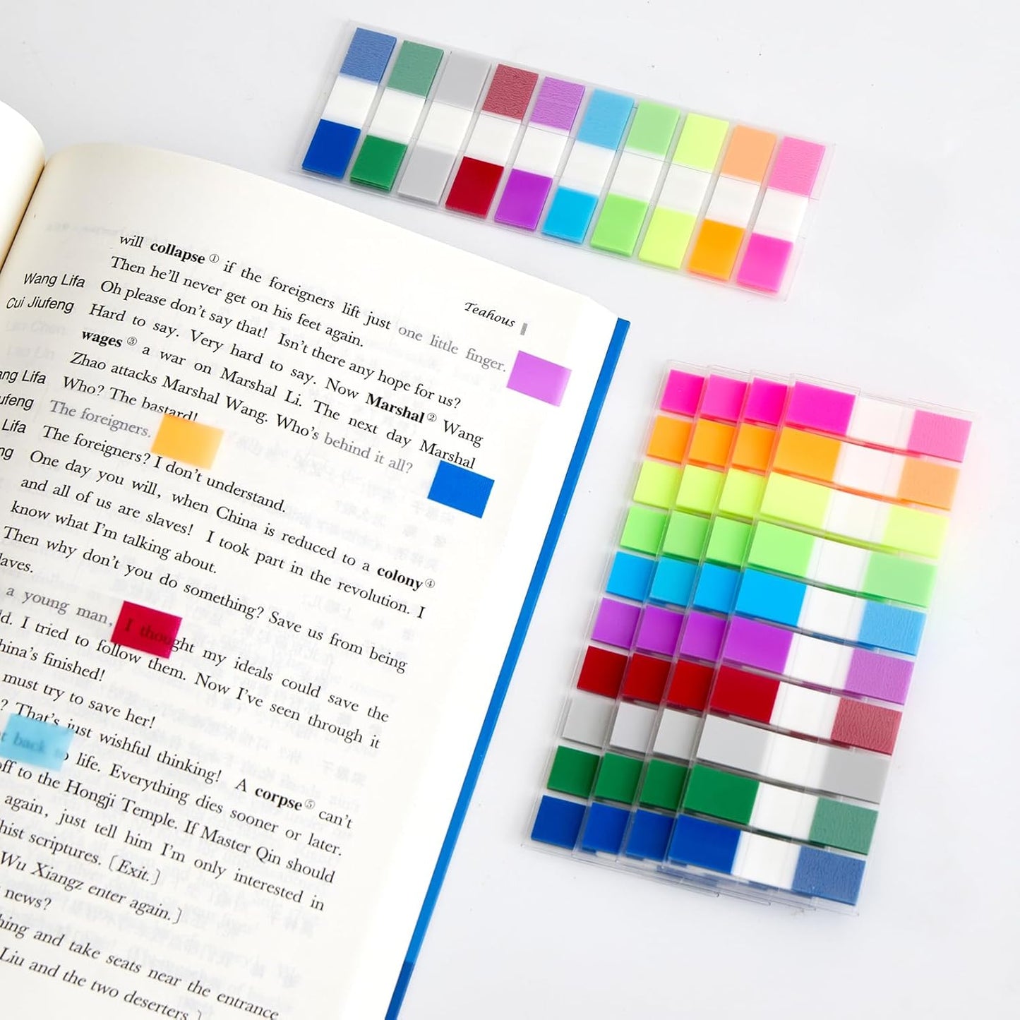 Skiennix Sticky Tabs Notes | 1000 Pcs Transparent Writable Colored Book Index Tabs for Office & School
