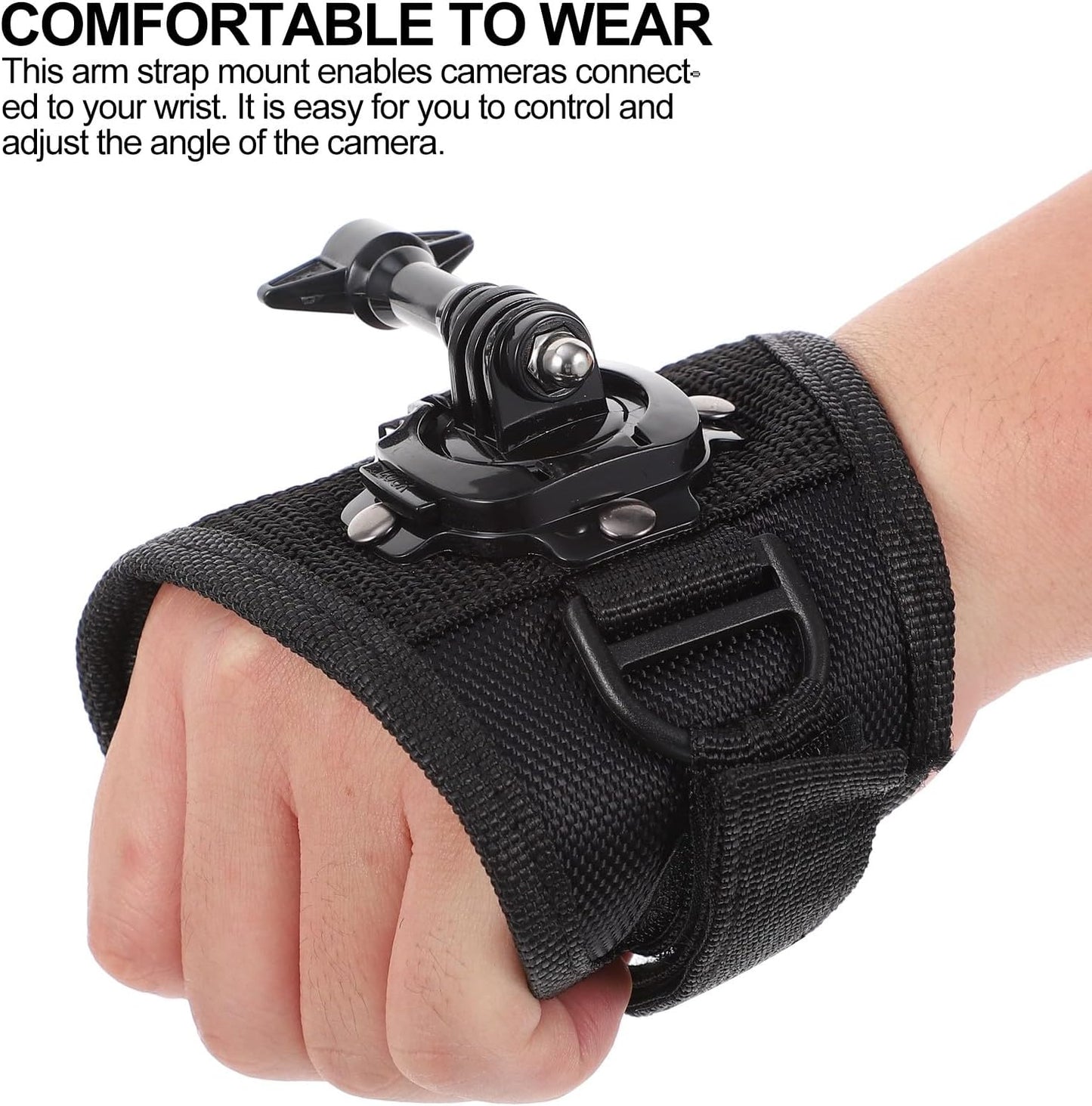 2pcs 360 Lurrose Degree Rotary Nylon Camera Arm Band and Hand Strap Wrist Mount for Action Cameras, Adjustable