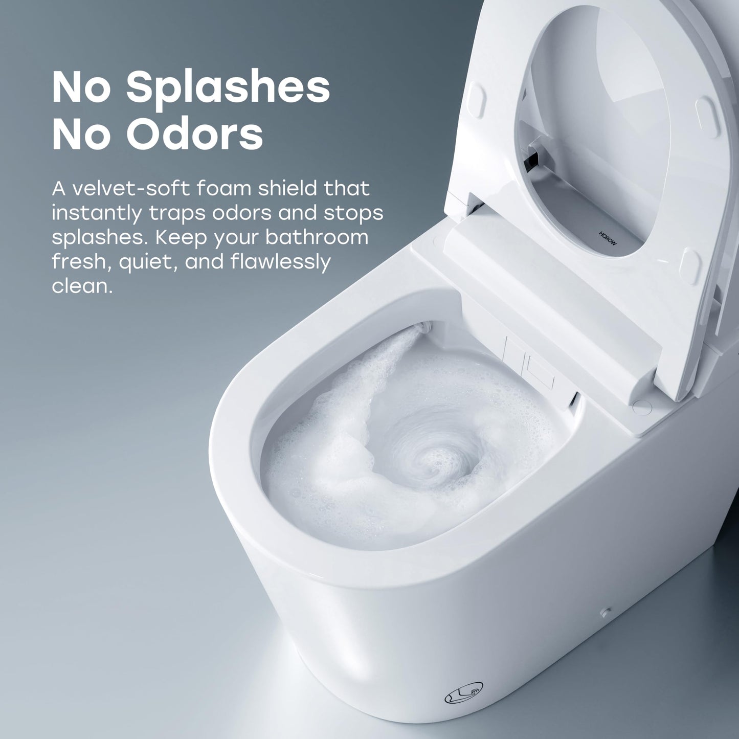 HOROW T39 Luxury Smart Toilet with Bidet, Modern Elongated Toilet for Bathroom Remodel, ADA Bidet Toilet with Anti-Splatter Foam Shield, Smart Display, Heated Seat & Instant Warm Water, Night Light