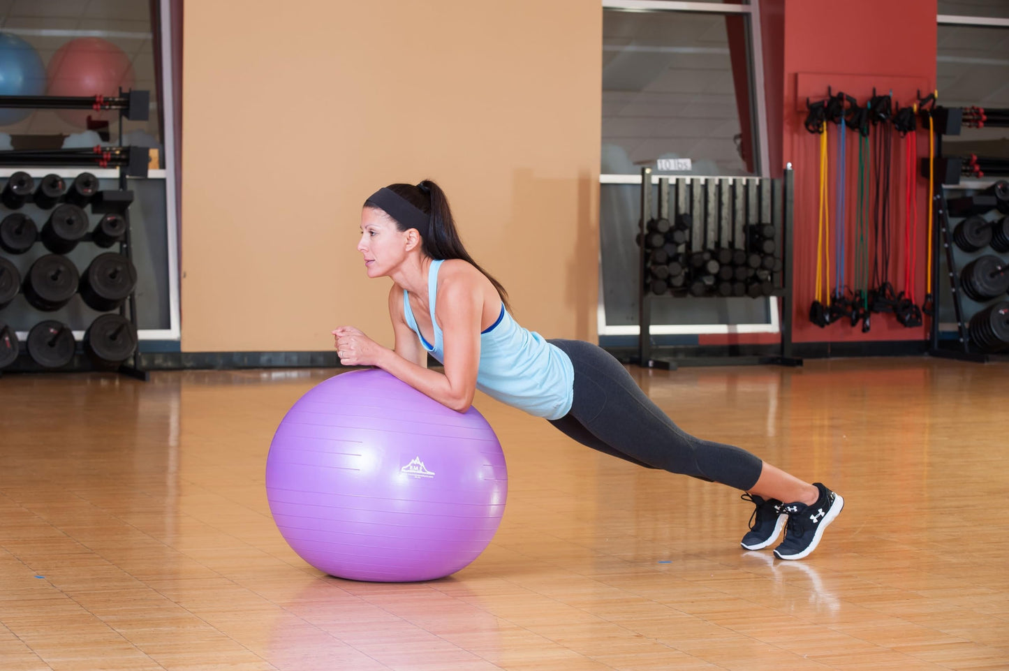 Black Mountain Products Static Strength Exercise Stability Ball with Pump, 2000 lb/75cm, Blue