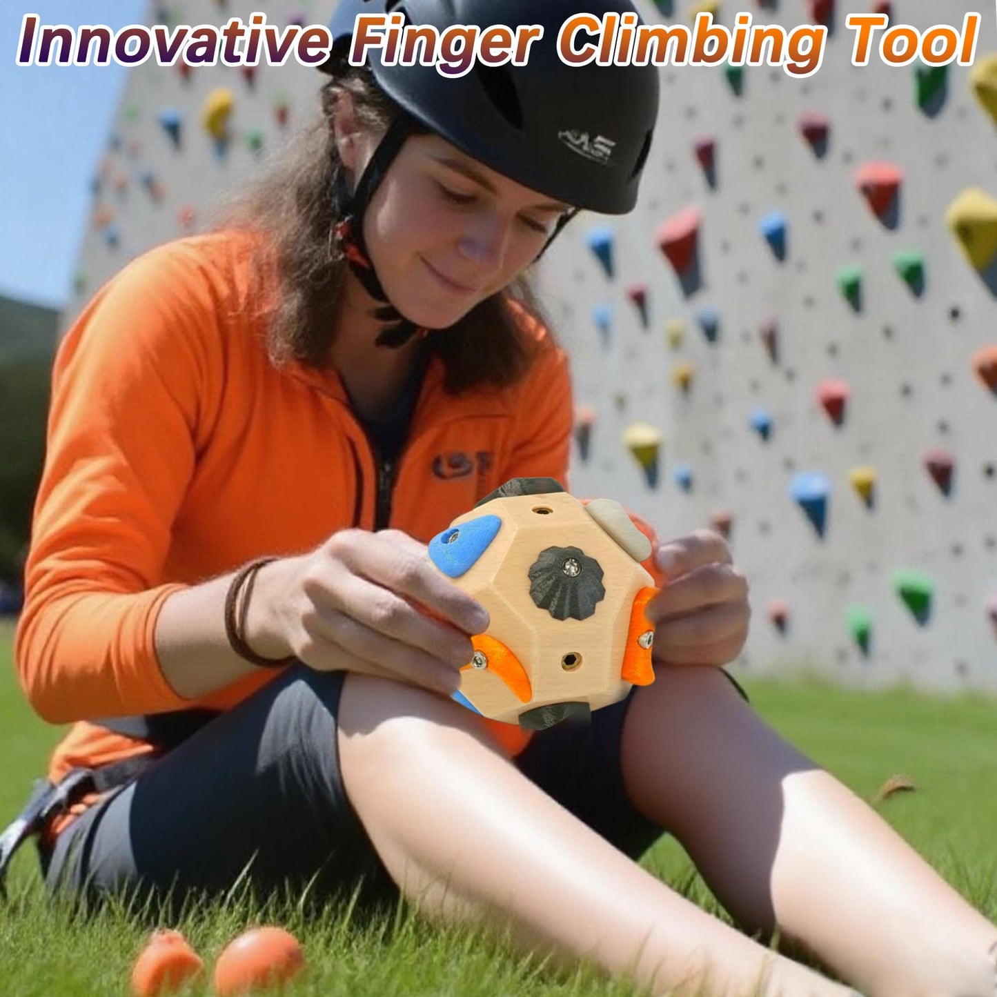 QZAVIRE Handcrafted Boulder Block - Boulder Ball for Hand Climbing, 3D Rock Climbing Training Balls with Holds Build Strength and Precision Unique Rock Climb Gift