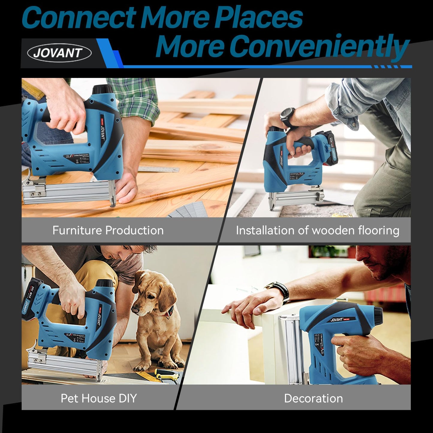2 in 1 Nail Gun Battery Powered,Cordless Nail Gun with 800pcs Nails&Staples, Electric Nail Gun with 2×2.0Ah Batteries, Nail Gun for Woodworking Upholstery & DIY