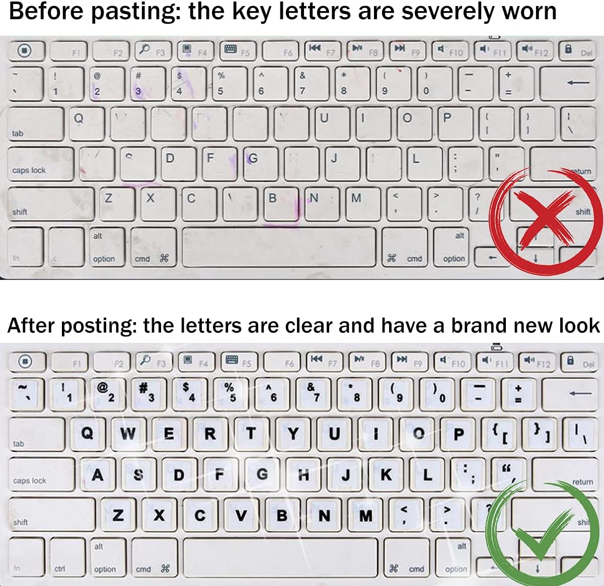 2PCS Pack KEANBOLL Transparent Korean Keyboard Stickers, Korean Keyboard Replacement Sticker with Clear Background