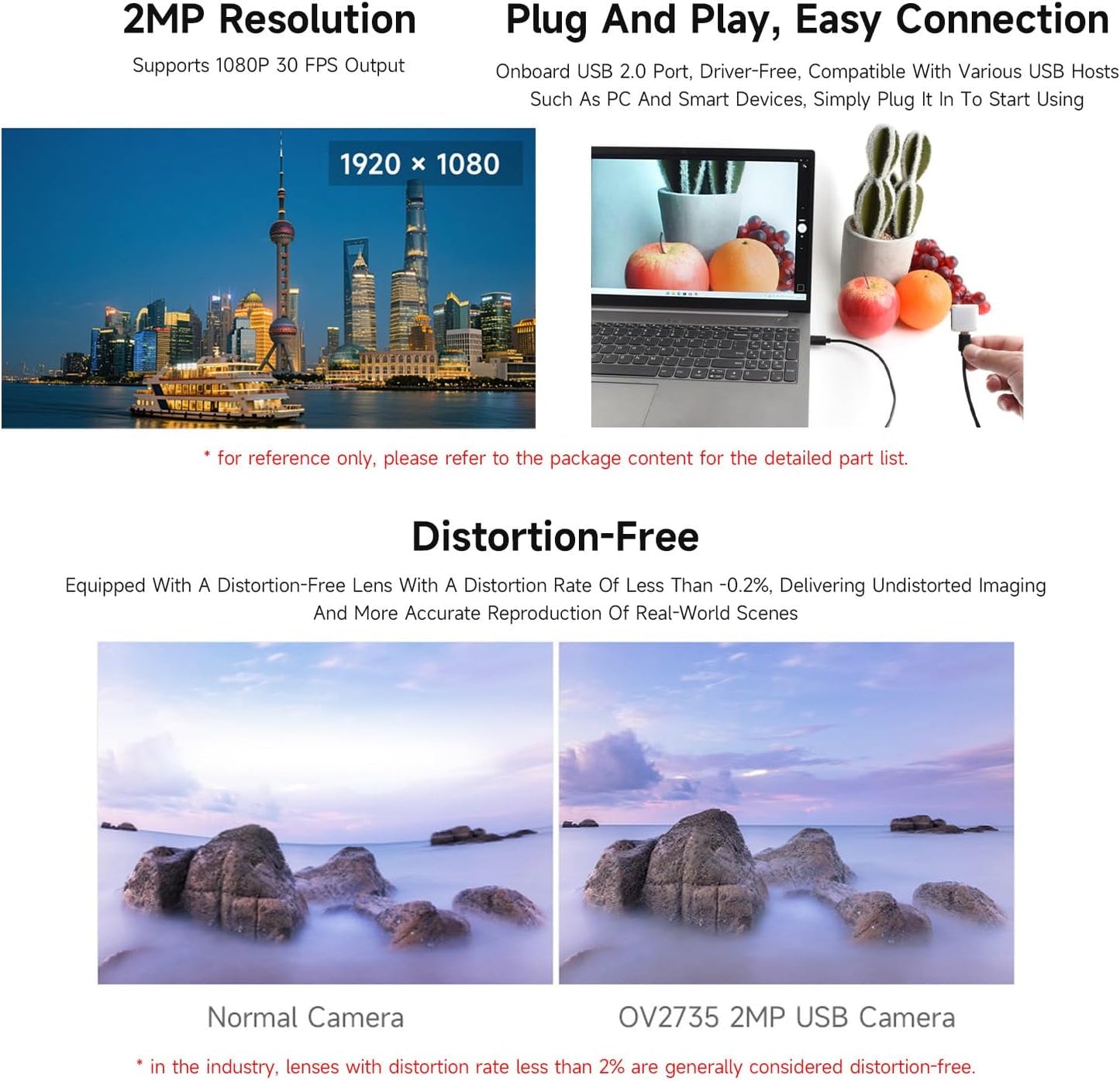 waveshare OV2735 2MP USB2.0 SH1.0 4PIN USB Camera (A), Supports Type-C Port and Header