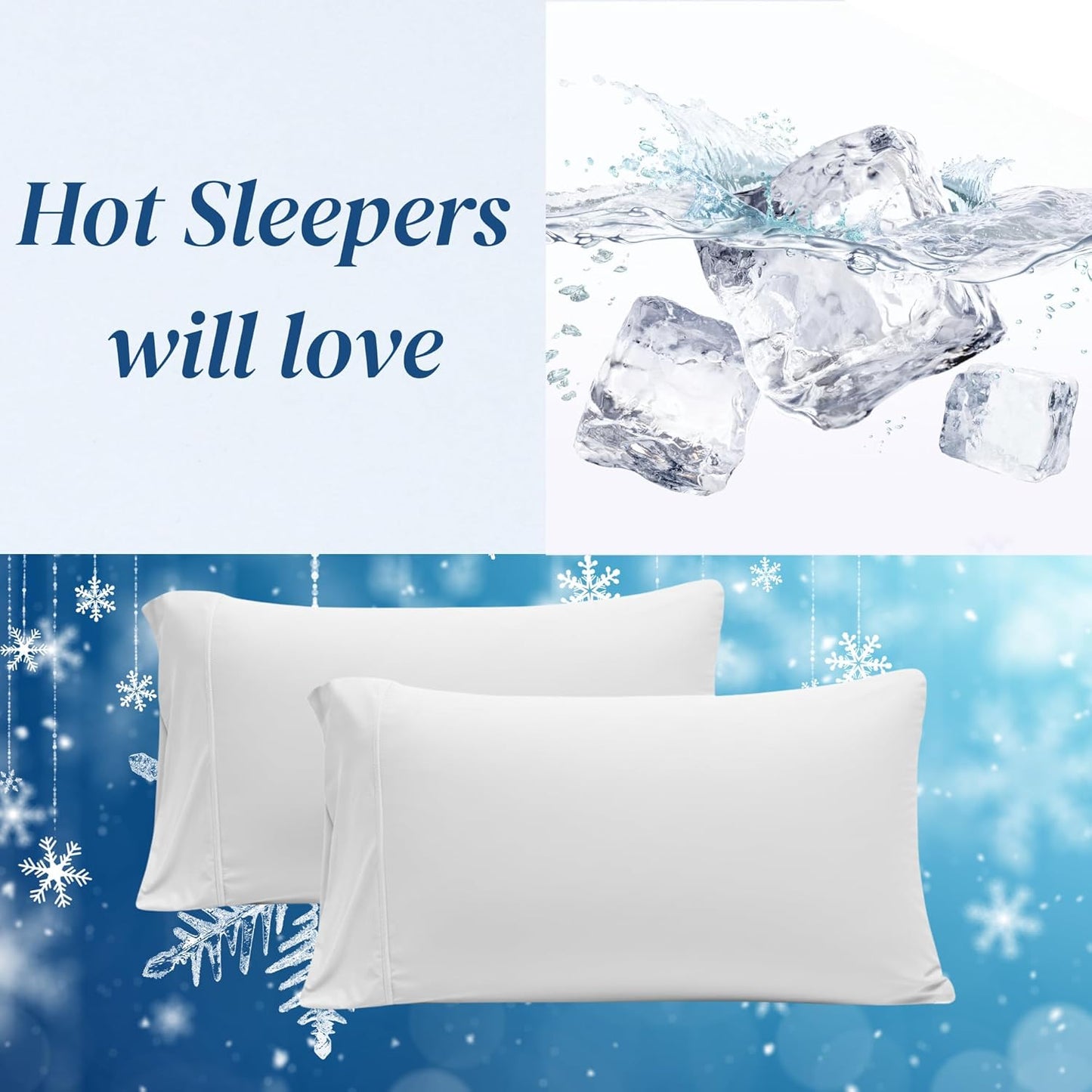 Beckham Hotel Collection Bed Pillows - Soft Down Alternative with Cooling Pillowcases | Queen Size Set of 2, White
