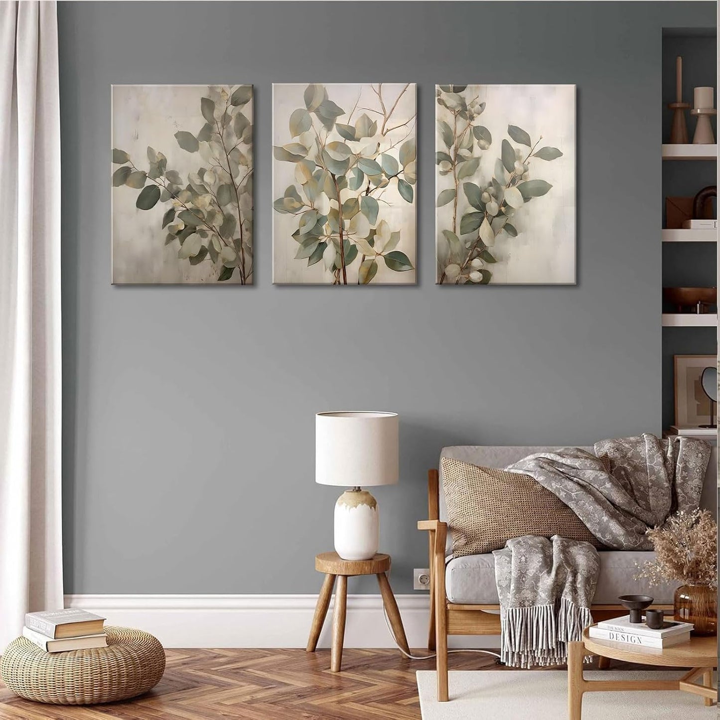 SUAXTCCR Eucalyptus Canvas Wall Art - Modern Botanical Prints for Bedroom & Living Room | 12x16 Inch