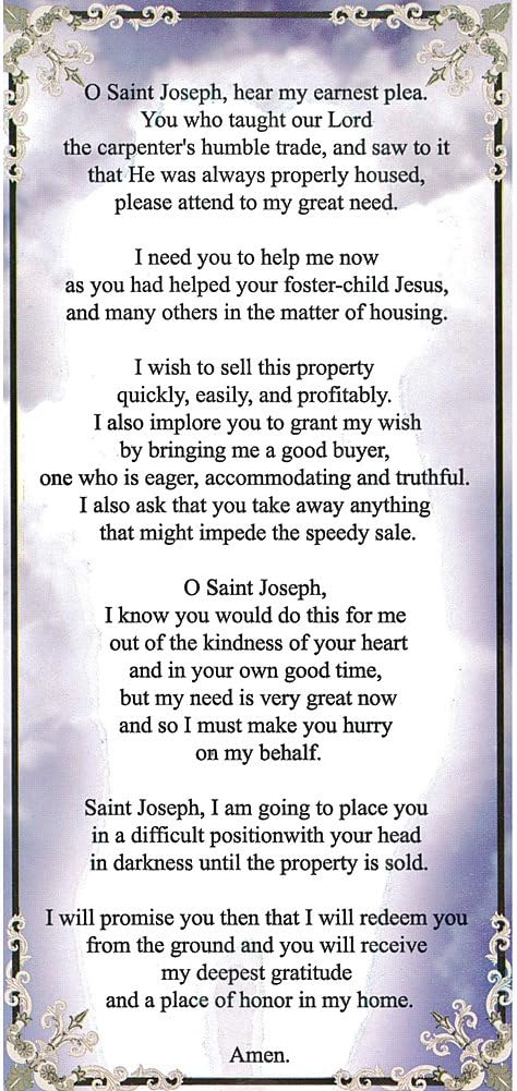 Saint Joseph Home Seller Kit - Statue Figurine with Prayer Card for Quick Home Sales