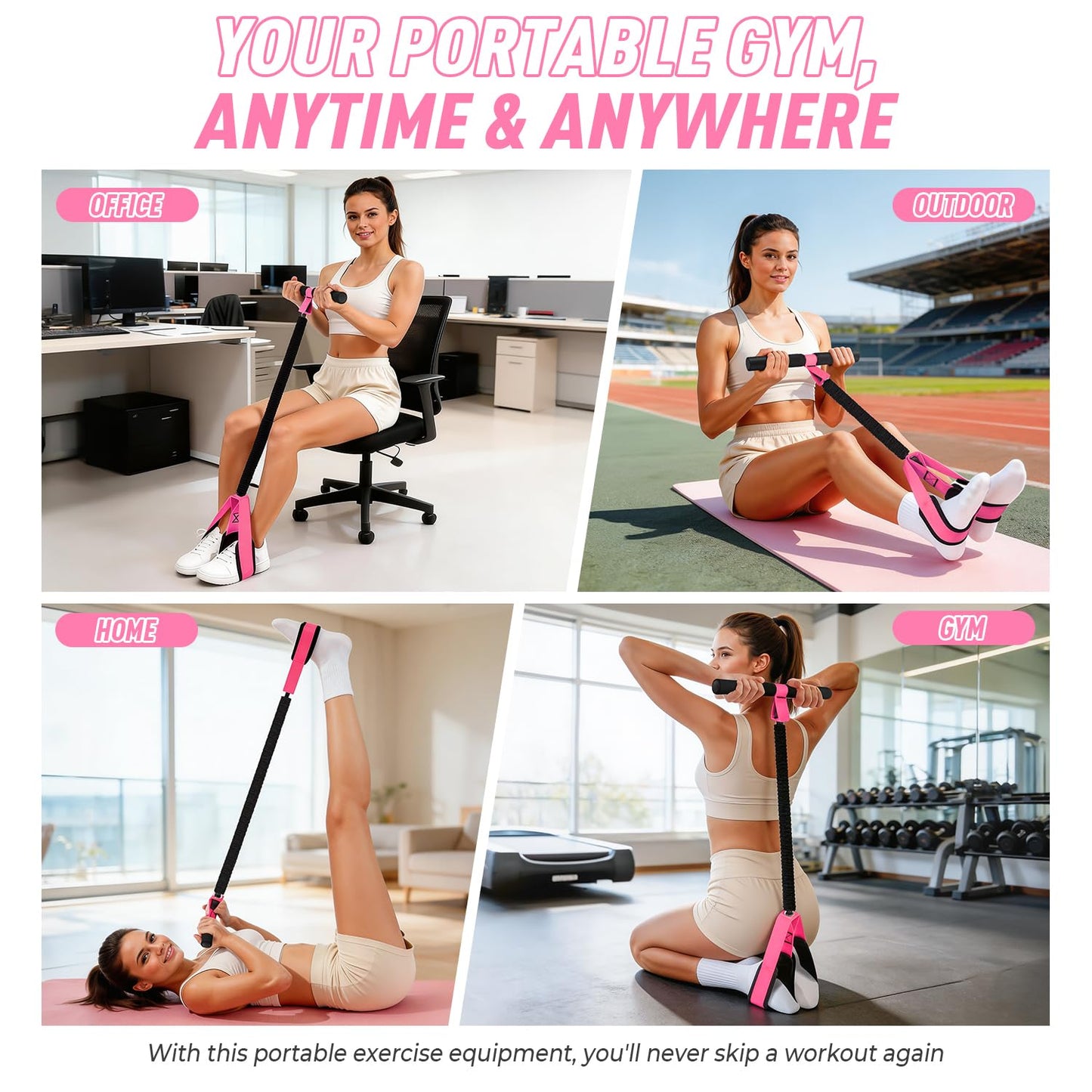 2026 Upgraded Durable Pedal Resistance Band with Handle, Thickened Latex Tubes and Soft Foam Fabric Foot Pedal, Sit Up Exercise Equipment for Abdomen, Waist, Arm, Core/ABS, Leg, Physical Therapy