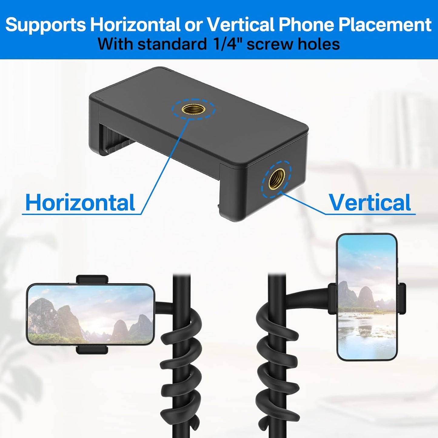 Chunxiao 3.5" 7.5" Portable Stroller Phone Holder Mount for Baby and Parent to One Hand Operation - Flexible Phone