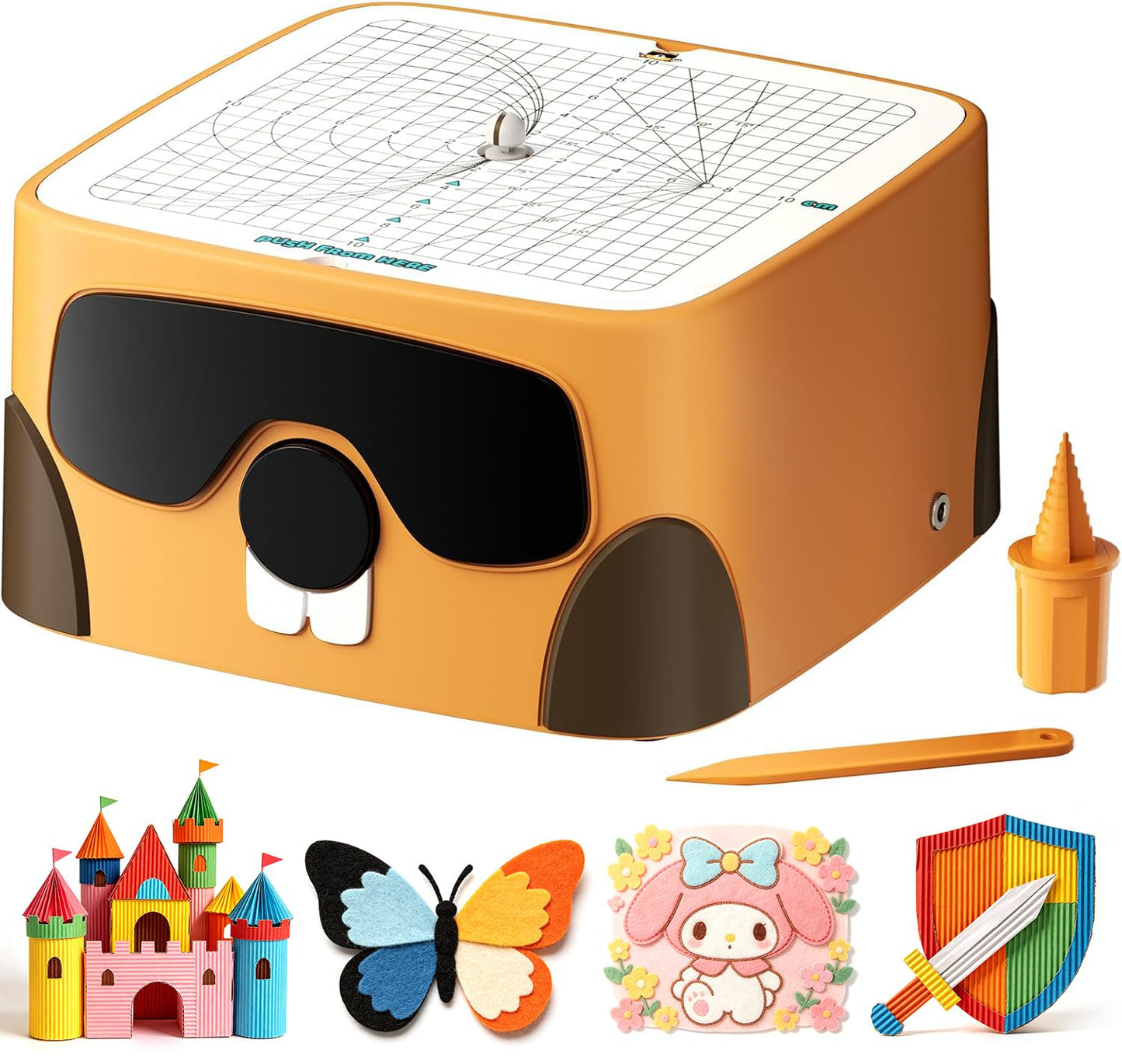 BEAVERBOT Cardboard Cutter for Kids, Safe DIY Cardboard Construction Tool Kit, Educational Craft Toy for 4+ Boys and Girls, for Creativity Projects 3D Models