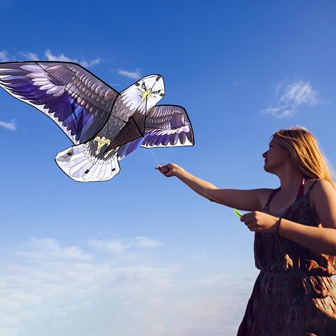 Bald Eagle Kite for Adults and Kids, Huge Kites Easy to Fly Single Line Kite for Beach Trip
