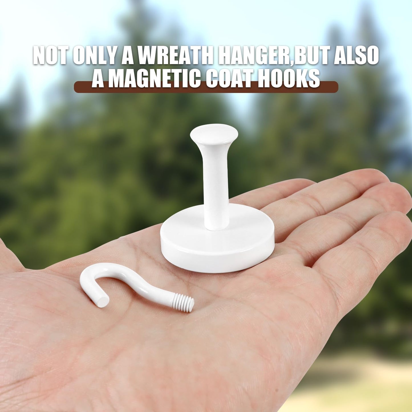 Neosmuk Magnetic Coat Hook,170lb Strong Extra Heavy Duty Magnet Hooks,Magnetic Wreath Hanger/Holder for Metal Doors,Purse,Towel,Stocking,Cruise Cabin,White,4 Pack