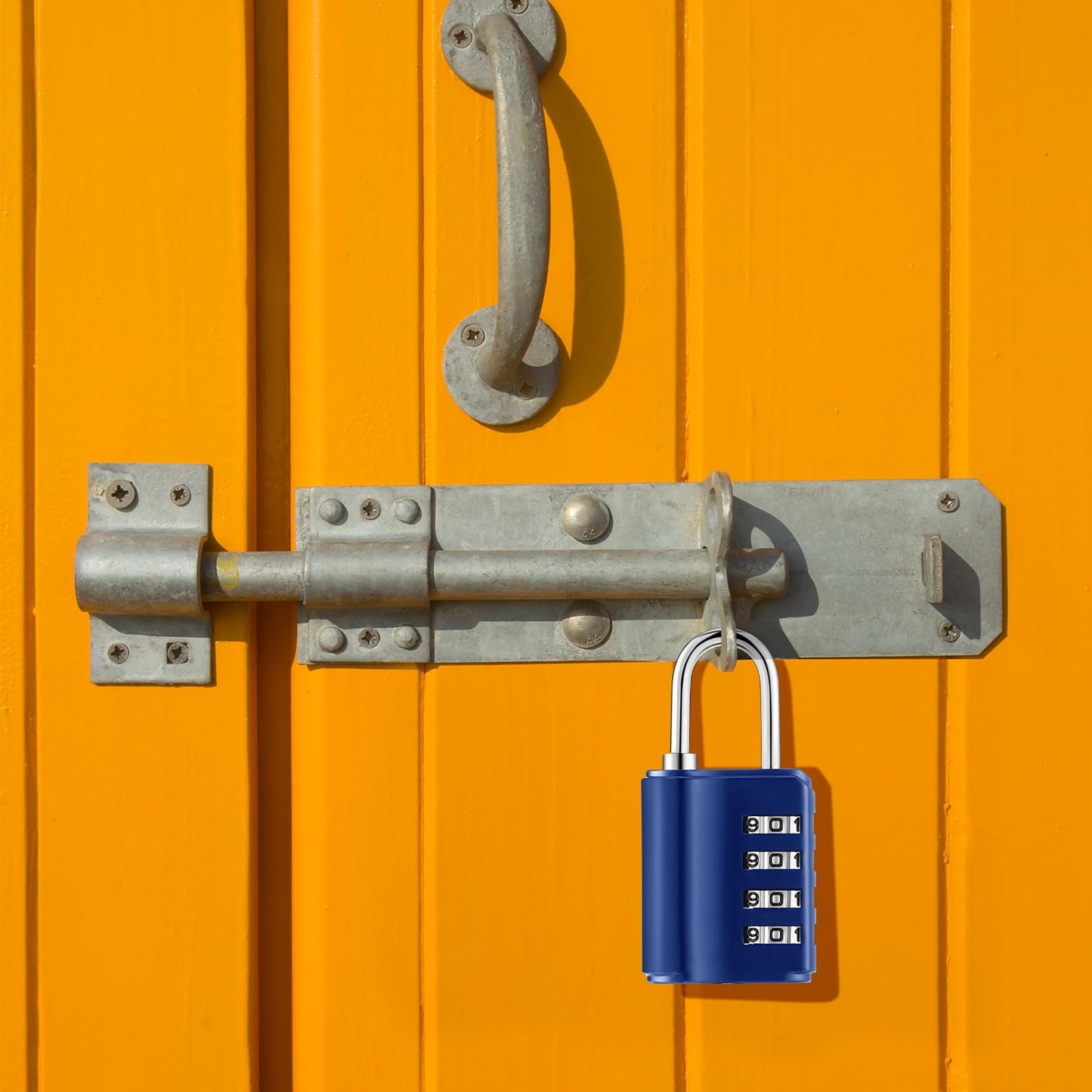 Kenning Combination Padlock 4 Digit Combination Lock with Keys Locker Resetable Security Outdoor Waterproof Gate Lock for School Sports Gym Locker Employee Fence Case(Sapphire,10 Pcs)
