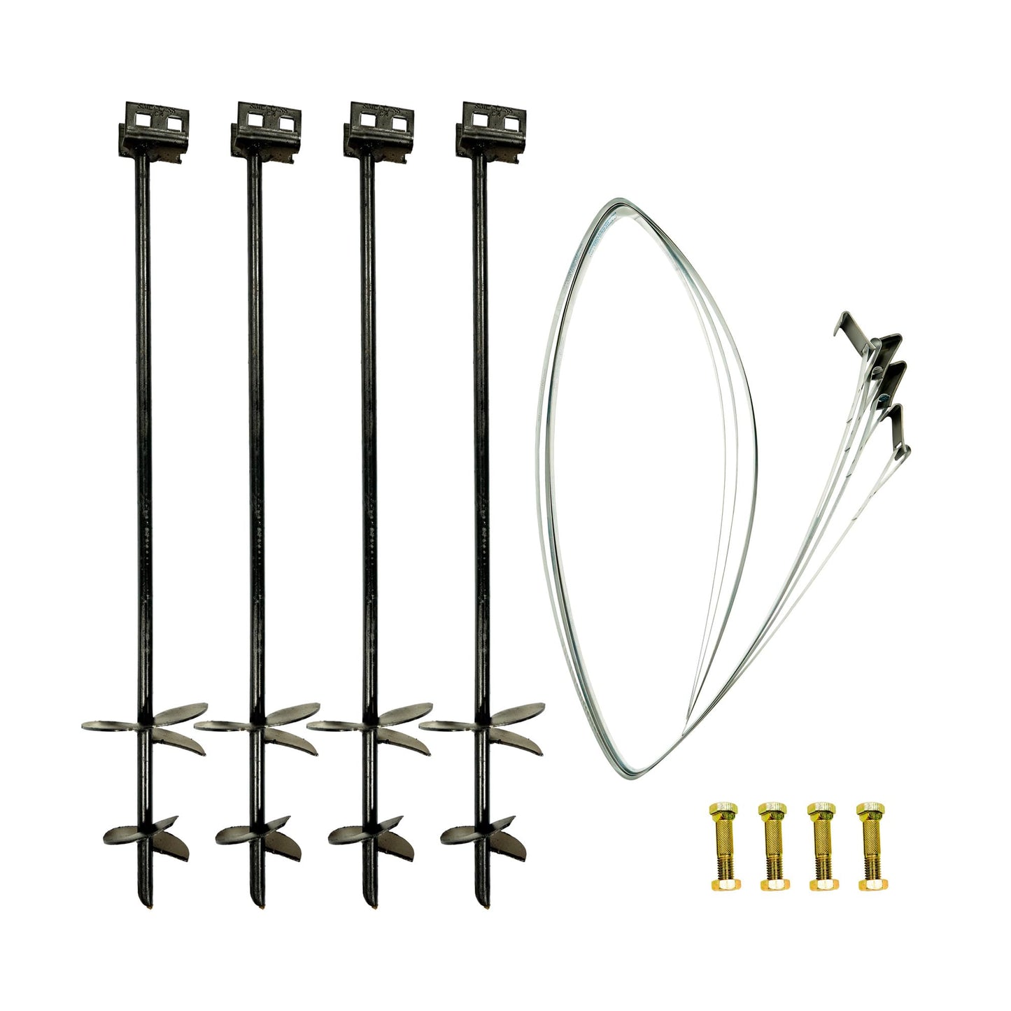 36 in. Double Head Anchoring Kit with G-60 Straps and Bolts for Manufactured Housing, Includes (4) 36 in. x 3/4 in. Double Helix Earth Anchors and 37 ft Steel Strapping