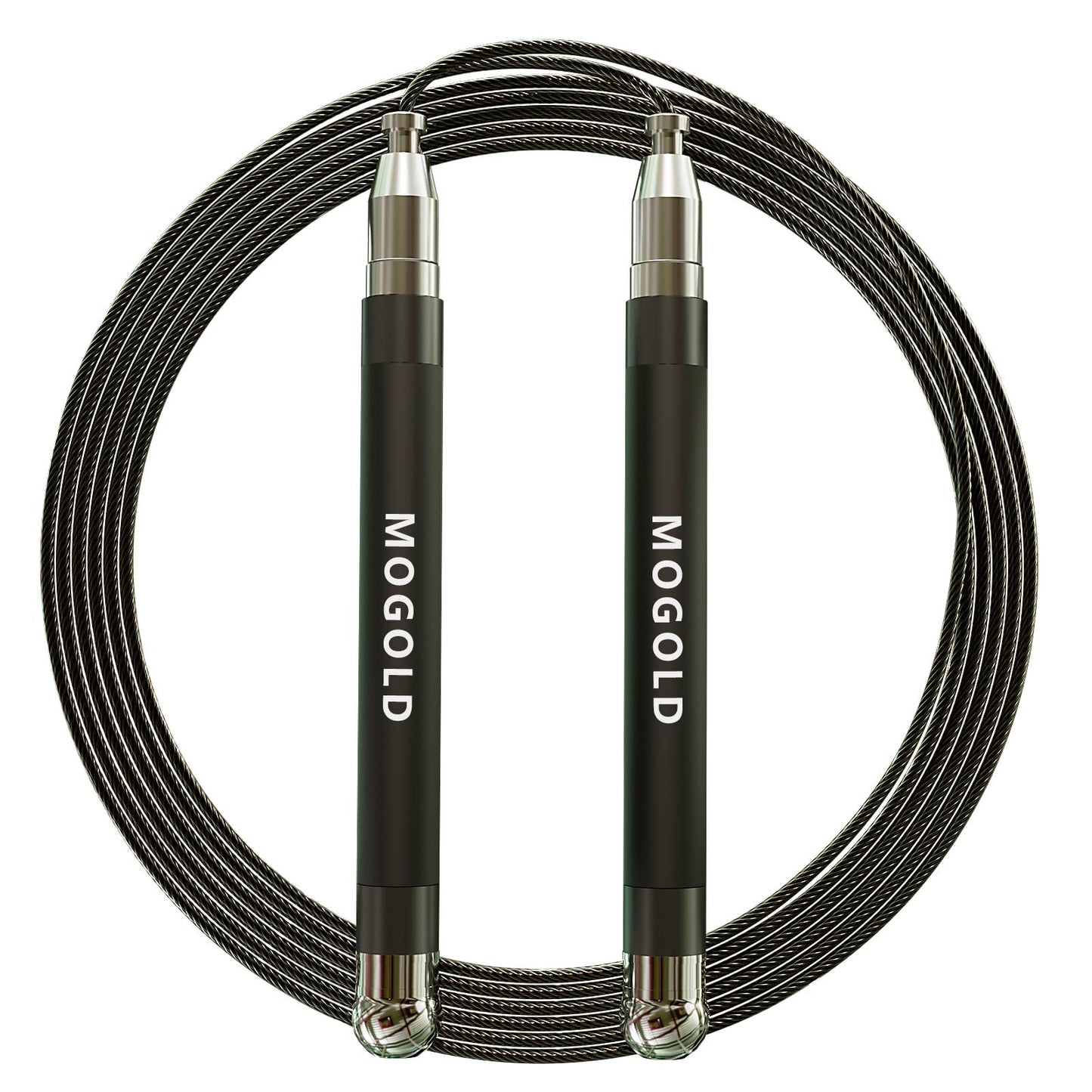 MOGOLD Speed Jump Rope For Man&Women-Ball Bearing Design-Length Adjustable-360 Degree Spin-Silicone Grip Skipping Rope with Speed Ropes for Fitness Workout Crossfit & Home Exercises