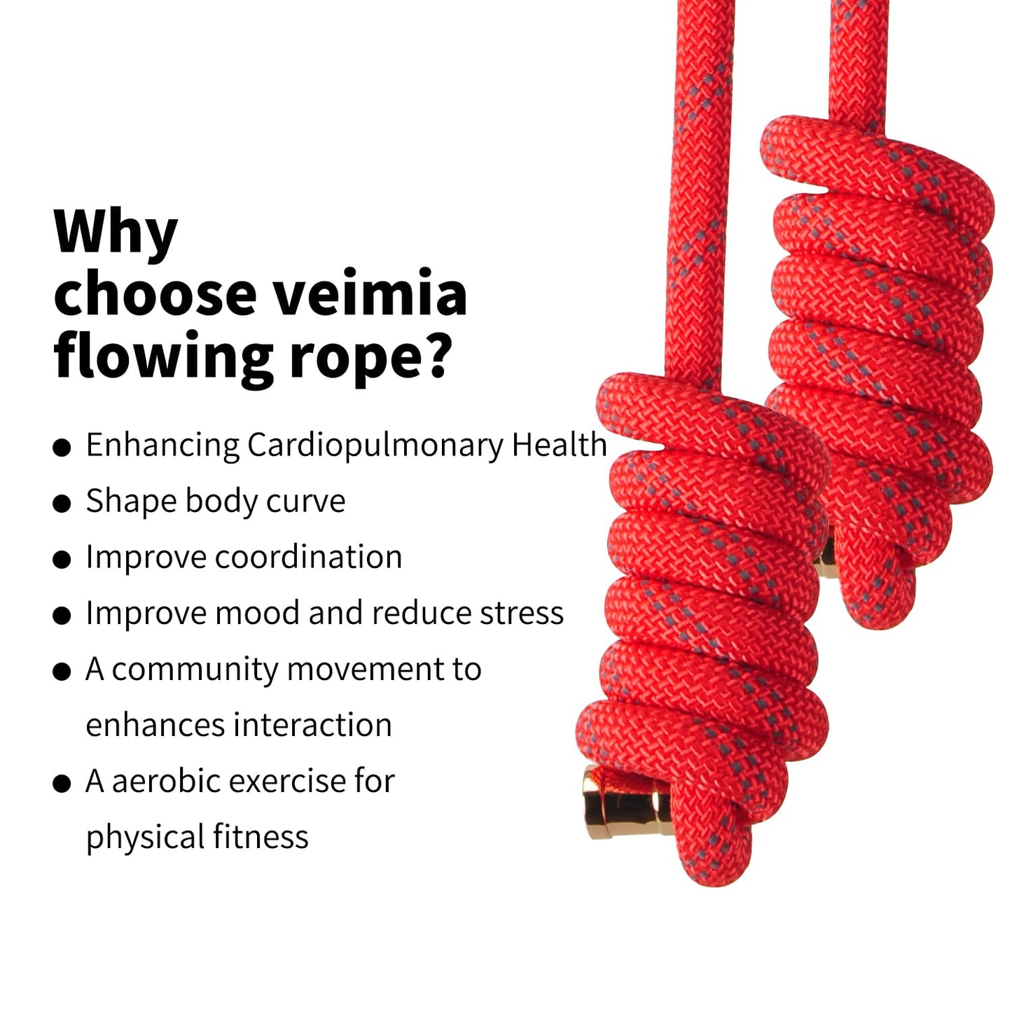 veimia Flow Rope for Fitness High Performance Double Woven Workout Rope Adjustable Flow Jump Rope for Men Women Training Indoor Outdoor Cardio Exercise Ropes for beginner