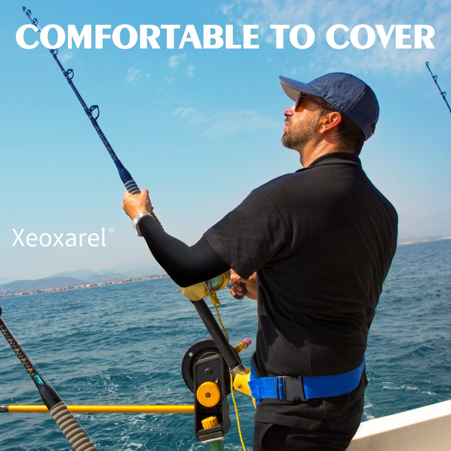 Xeoxarel UV Sun Protection Arm Sleeves - Tattoo Cover Up - UPF 50 Sports Compression Cooling Sleeve for Men & Women Black
