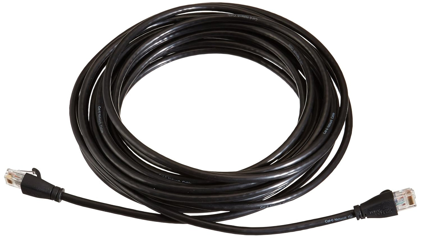 RJ45 Cat-6 1Gbps 25 ft/7.6m, Amazon Basics Ethernet Network Cable for Fast Gaming, Transfer Speed, Gigabit Ethernet
