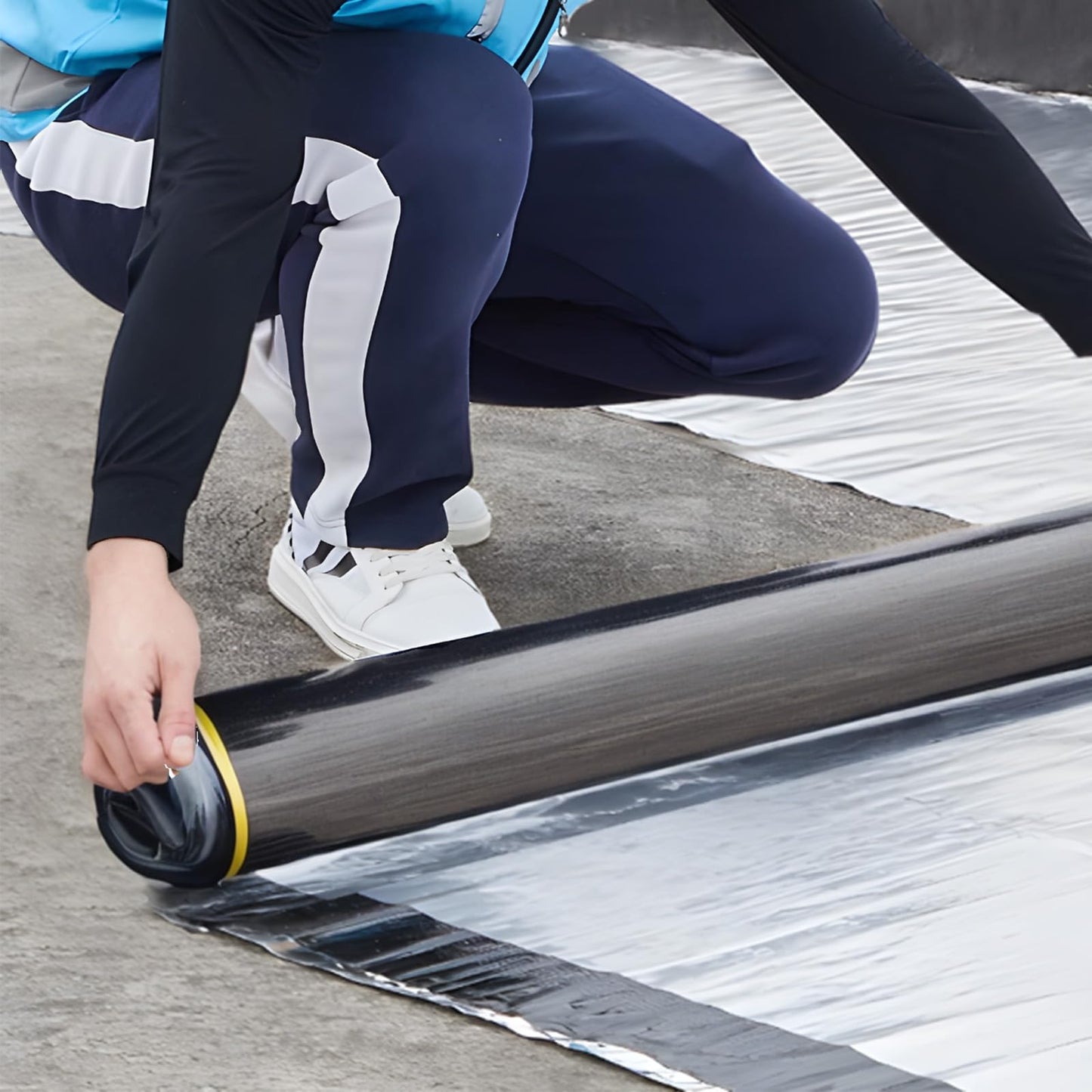foriy 39.6inx32.8ft Self-Adhesive Roofing Felt, Bitumen Waterproof Repair Tape Roof Underlayment Protector Roll Patch Seal Tape Waterproofing Roof Cladding for Roof Leak,Surface Cracks (3.3x32.8ft)