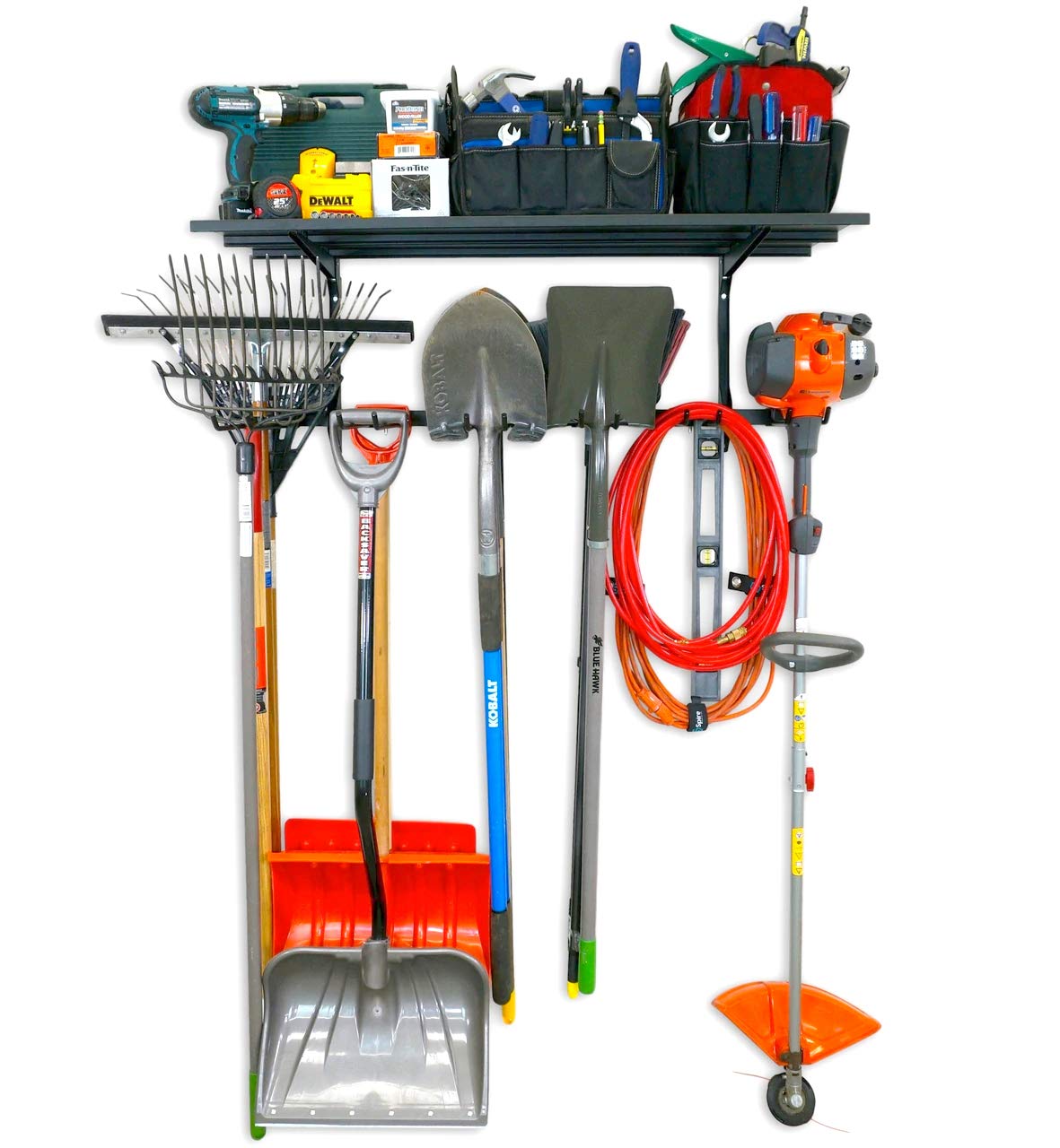 StoreYourBoard Tool Max Garage Storage Rack Shelf – Adjustable Wall Mount Garage Tool Organizer, Heavy Duty Steel Tool Rack with Shelf, Holds up to 300 lbs