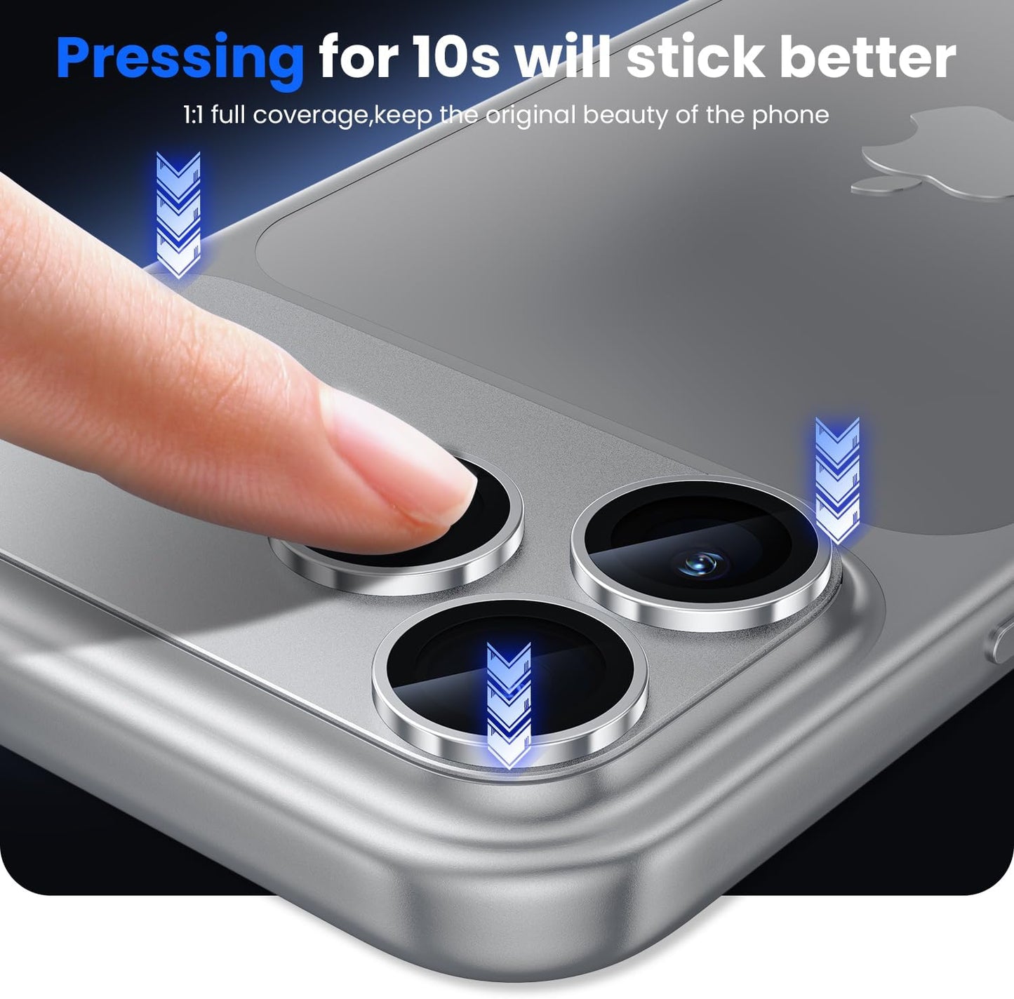 17 WSKEN for iPhone Pro Max Camera Lens Protector, [Military Grade Shatterproof] [Strong Adhesion] Metal Aluminum Alloy