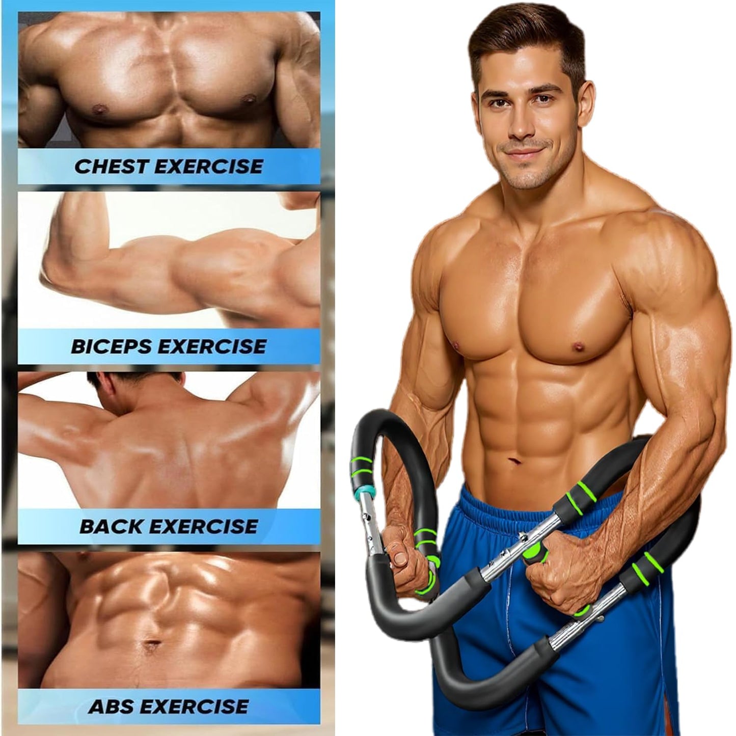 ReeRaa Twister Arm Trainer,Arm Trainer for Men, Adjustable Chest Workout Equipment,Chest Trainer, Shoulder Muscle Training,Wrist & Forearm Strengtheners, Portable Home Fitness Equipment (Black Gold)