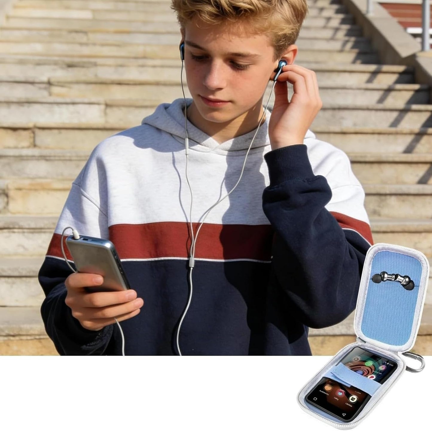 casmilee MP3 MP4 MP3 4-inch Player Case for Innioasis/for AGPTEK/for Sony Walkman - Player Case with Clip, Bluetooth No