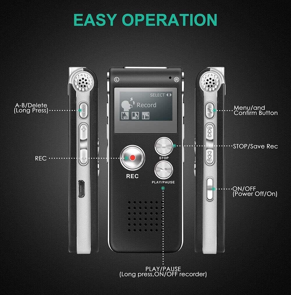 TEAMWILL 1PC 32GB Paranormal Ghost Hunting Equipment Digital EVP Voice Activated Recorder USB