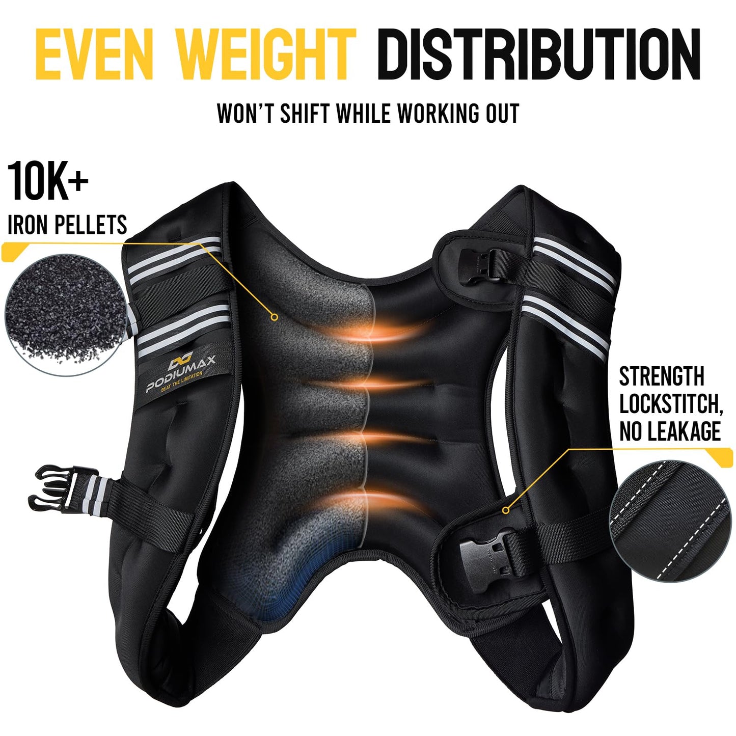 PodiuMax Weighted Vest for Women, 16lb with Adjustable Straps & Phone Bag, Snug Fit, Womens Weighted Vest for Walking Strength Training Running, Fitness Muscle Building Weight Loss