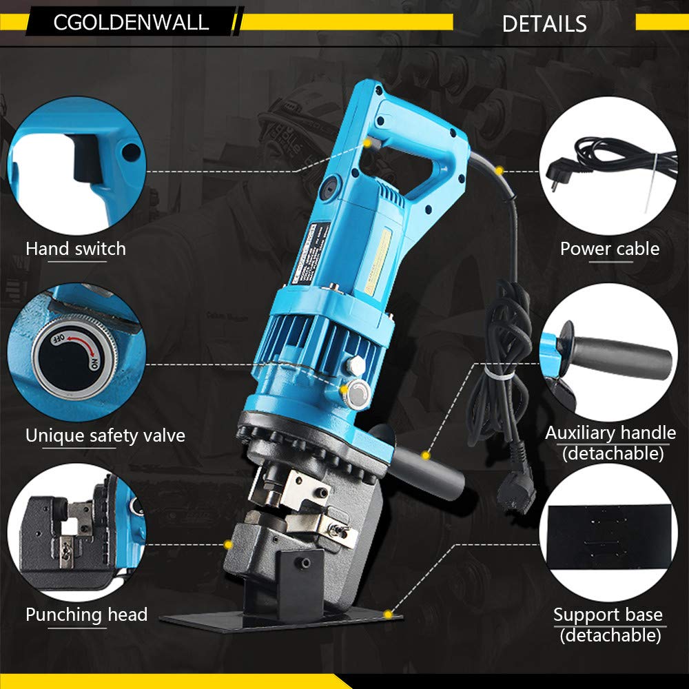 CGOLDENWALL 1200W Hydraulic Hole Punch Electric Hydraulic Hole Punching Tool Hole Digger for Steel Plate Iron Plate Aluminum Plate CE&ROHS Certificate 110V