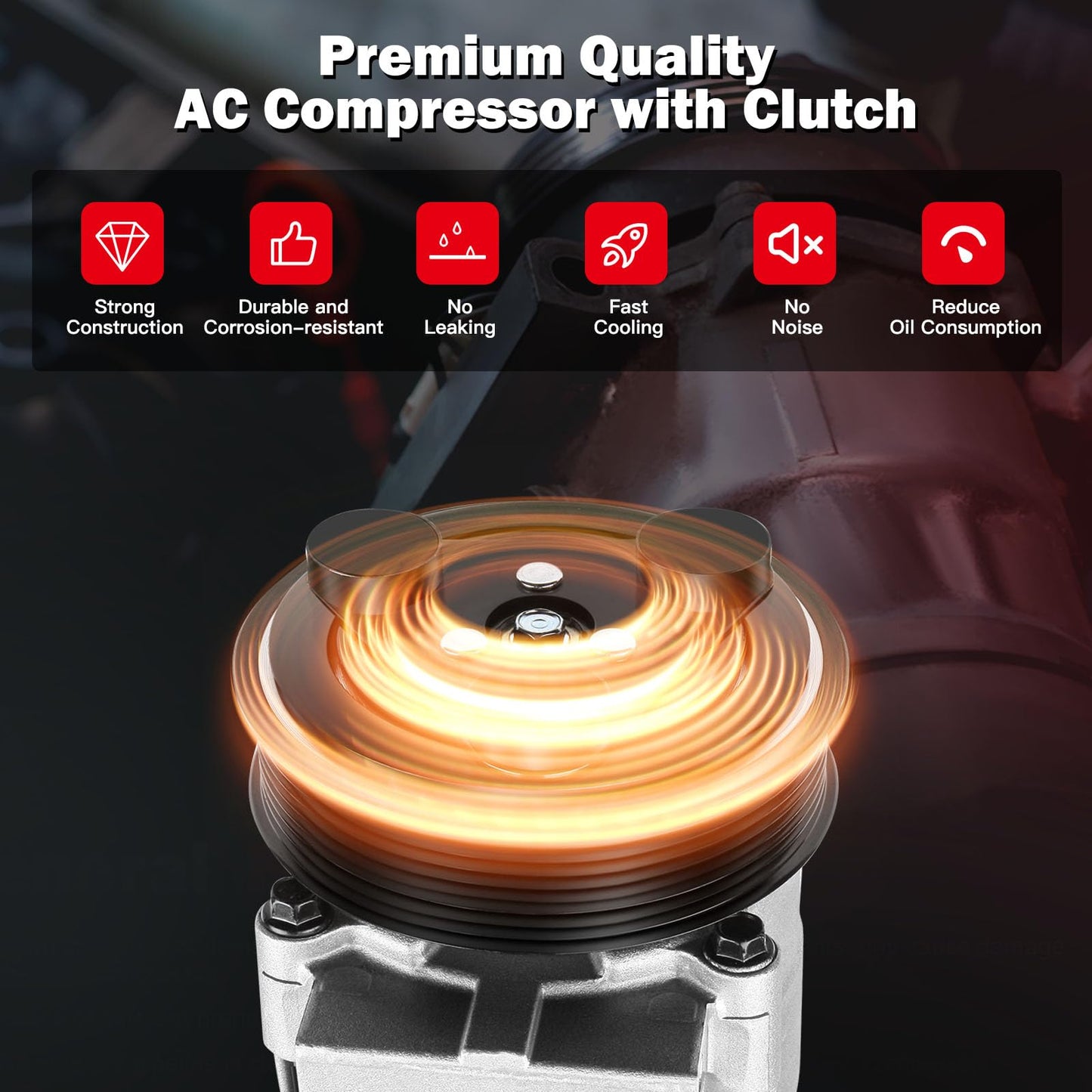 cciyu AC Compressor Pump for Dodge for Ram 2500 3500 4000 5.9L 6.7L 2005-2010 Replaces Air Conditioning Compressor for Car 8 Grooves HS18