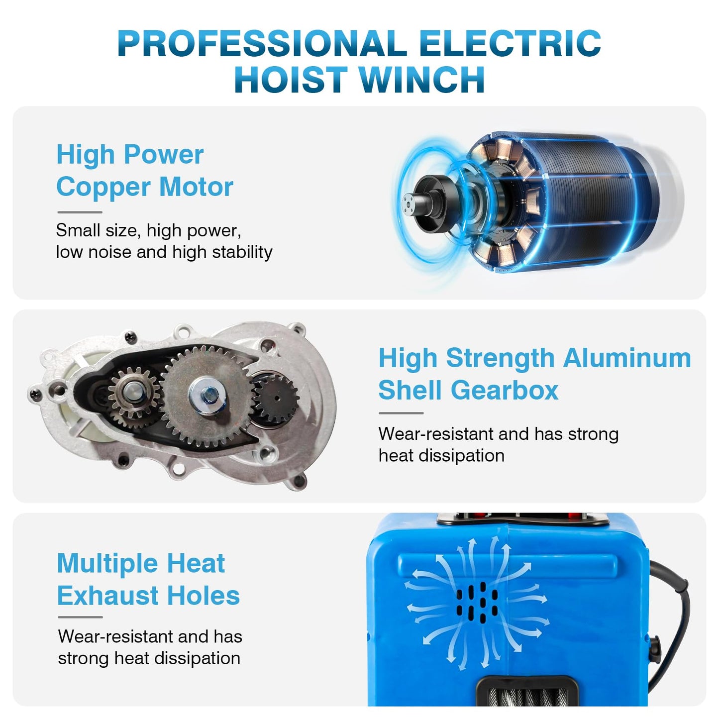 IRONWALLS 3 in 1 Electric Hoist Winch 1100LBS, 1500W Portable Power Winch Crane 110V 120V, 25FT Lifting Height, Small Electric Winch with Manual Button, Wired & Wireless Remote Control for Garage