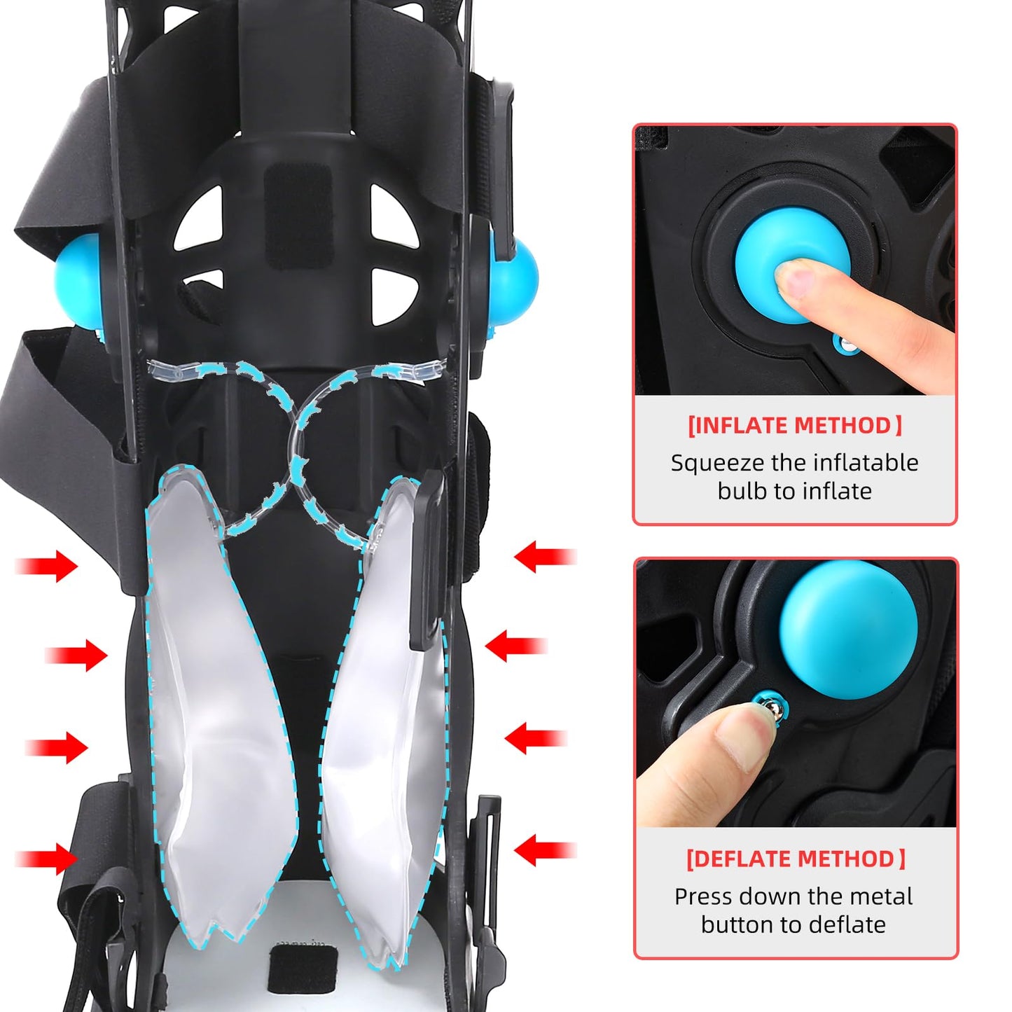 Tall Walker Fracture Boot Inflatable Walking Boot Air Cam Walker Brace Orthopaedic Boot for Sprained Ankle, Foot Pain Recovery, Calf Fracture, Broken Foot, Achilles Tendonitis (L)