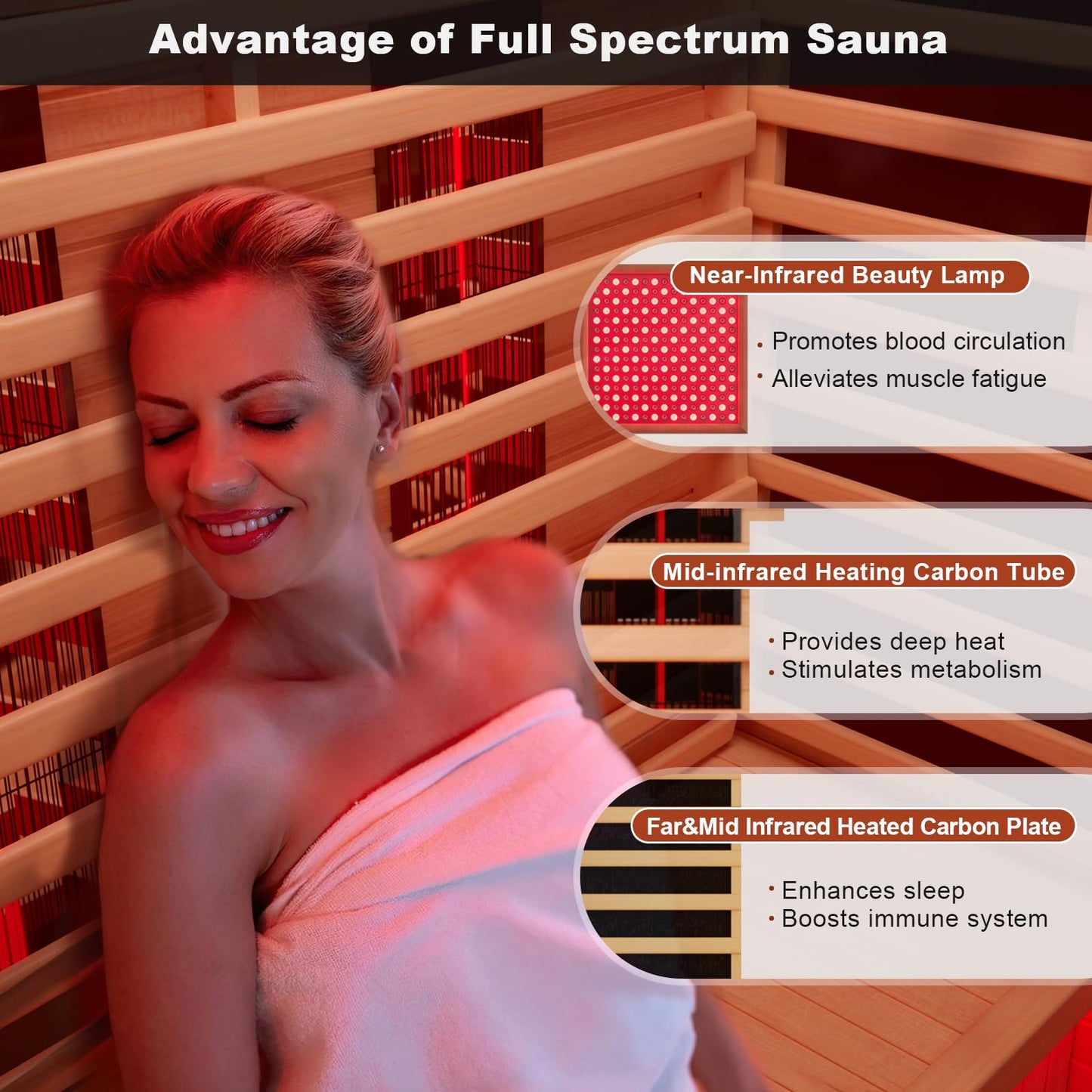 MEISSALIVVE Full Spectrum Sauna for Home, 1-2 Person Infrared Sauna with 7-Color Light Therapy & Bluetooth Speakers, Indoor Dry Heat Sauna with Red Light, Personal Luxury Spa for Home & Gym