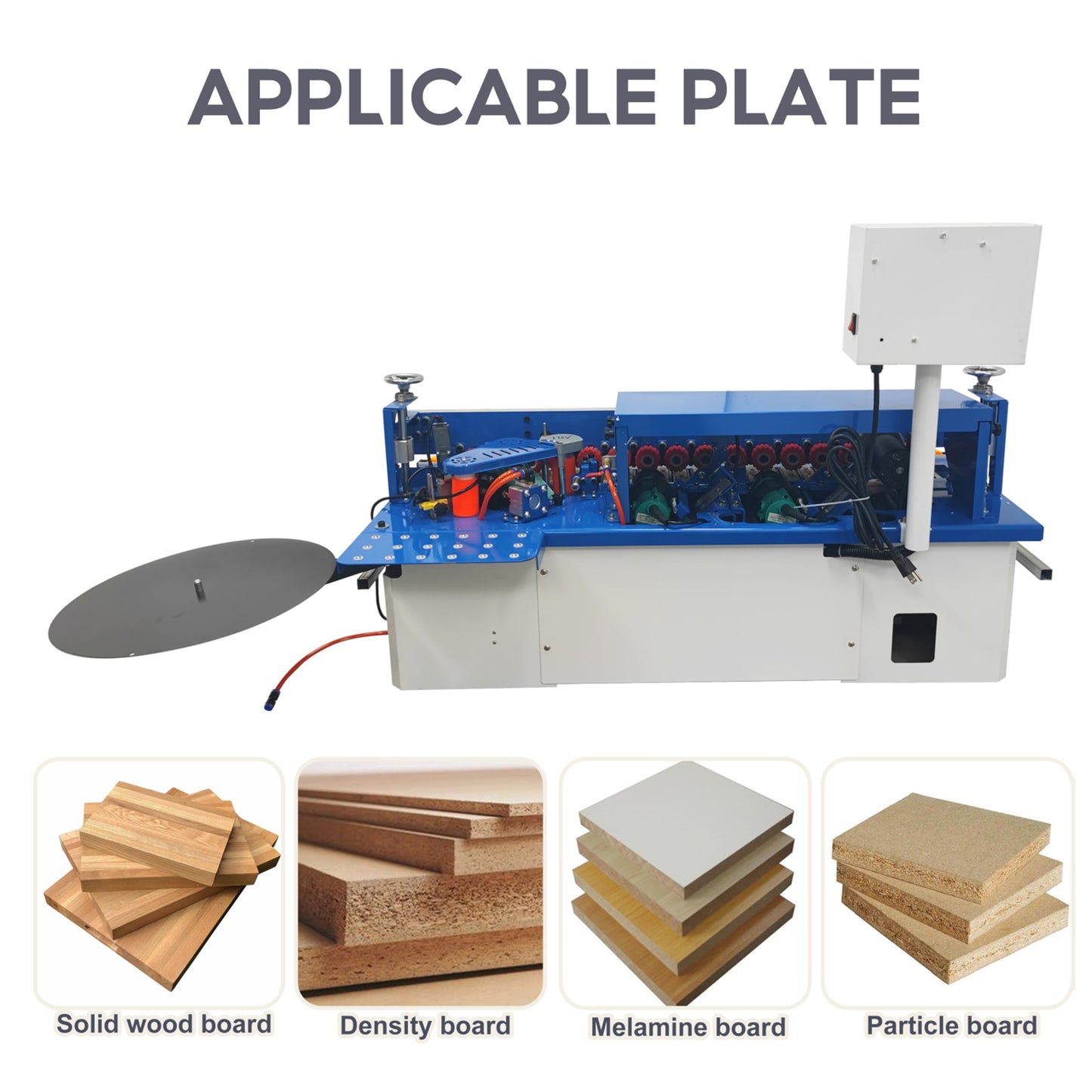 TECHTONGDA Woodworking Edge Bander Automatic Edge Banding Machine for Straight and Curved Edges, No Dust Collection Adjustable Speed 0-6m/min