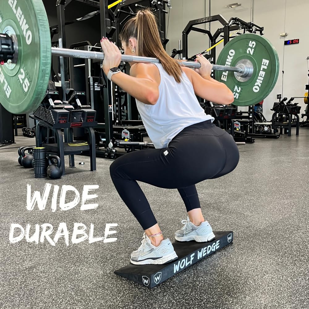 Wolf Strength Squat Wedge Block – Heel Elevated Slant Board for Squats, One-Piece Durable Workout Wedge and Weight Lifting Ramp for Improved Strength, Non-Slip Angled Incline Platform for Mobility