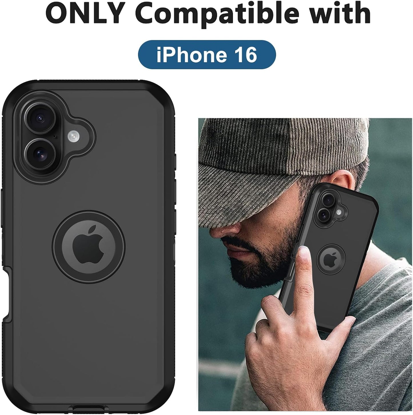 Aimoll-88 16 2 3 16 for iPhone Case, with Screen Protector Heavy Duty Drop Protection, Full Body Layer Rugged