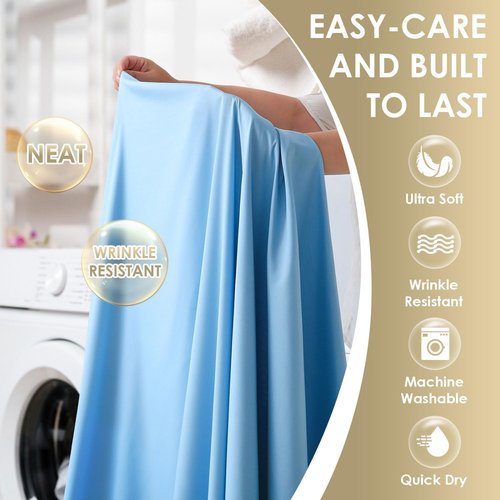 CozySmile Luxury Silky Soft Bed Sheet Set - 6 Piece Full Size | 16 Inch Deep Pocket, Wrinkle-Free & Cooling, Sky Blue
