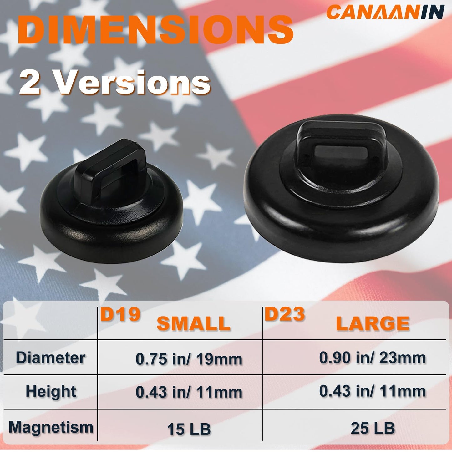CANAANIN Magnet Zip Tie Mount Clips Magnetic Zip Ties Mount Base Holder Strong Wire Cable Holder Mount Wire Clips Management for Home Office Marine Electrical Wiring (D19 20 Pcs)