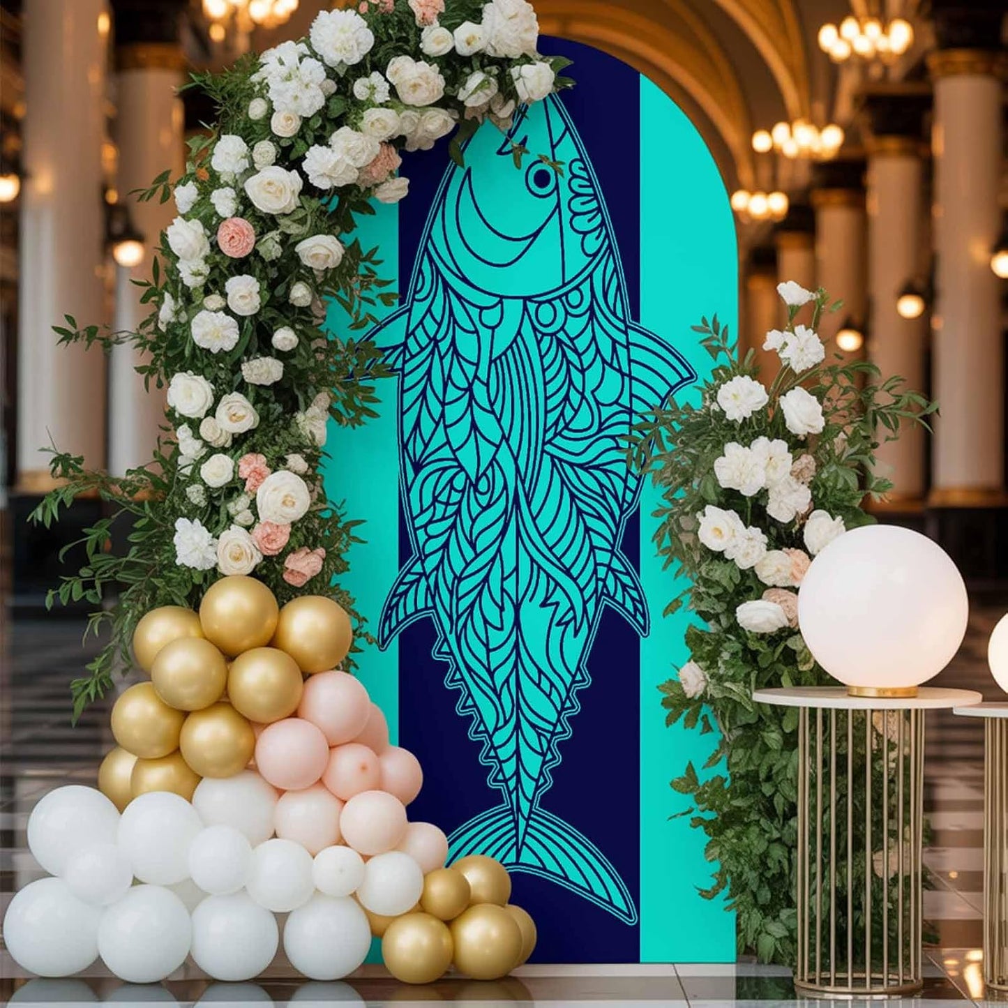 Duskova Living 4 Summer Tuna Arch Backdrop Cover FT, Beach Wedding Arch Cover Stretchy Backdrop Stands Covers
