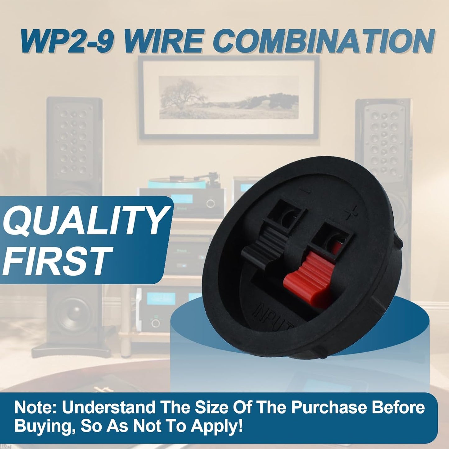 UBANU 2 Pack Speaker Box Terminal Cup, Round Spring Subwoofer Box Terminals Binding Post Wire Connector for Car Speaker